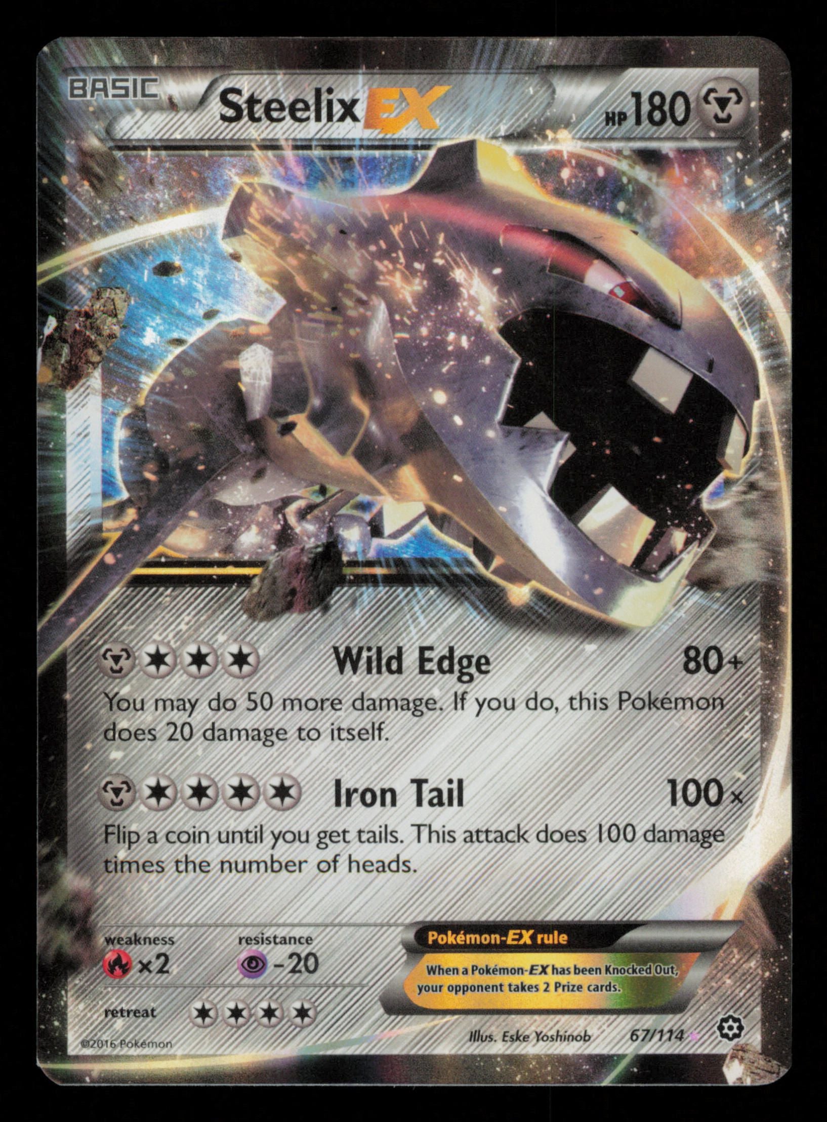 Steelix EX 67/114 Holo Rare EX Steam Siege Pokemon