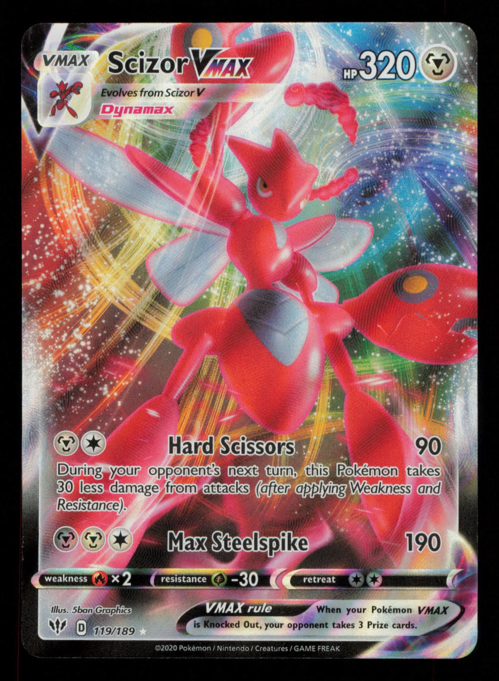Scizor VMAX 119/189 Holo Rare VMAX Darkness Ablaze Pokemon