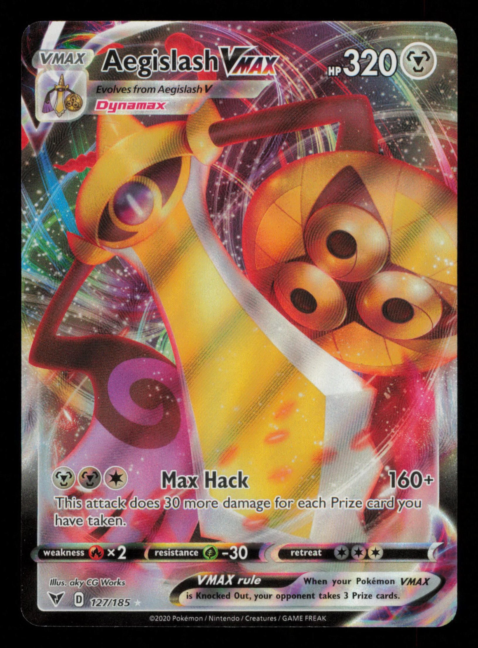 Aegislash VMAX 127/185 Holo Rare VMAX Vivid Voltage Pokemon