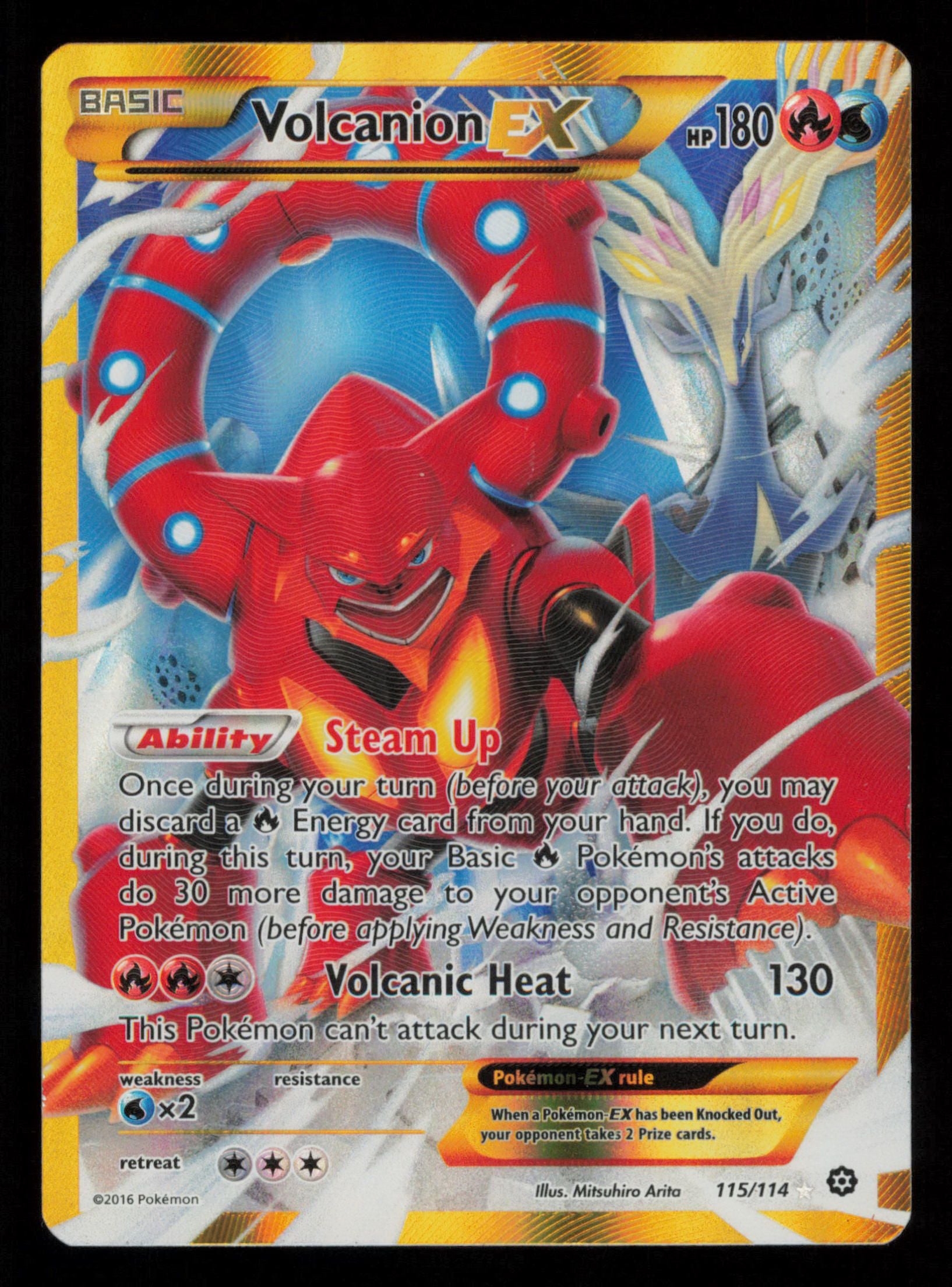 Volcanion EX 115/114 Secret Rare Steam Siege Pokemon