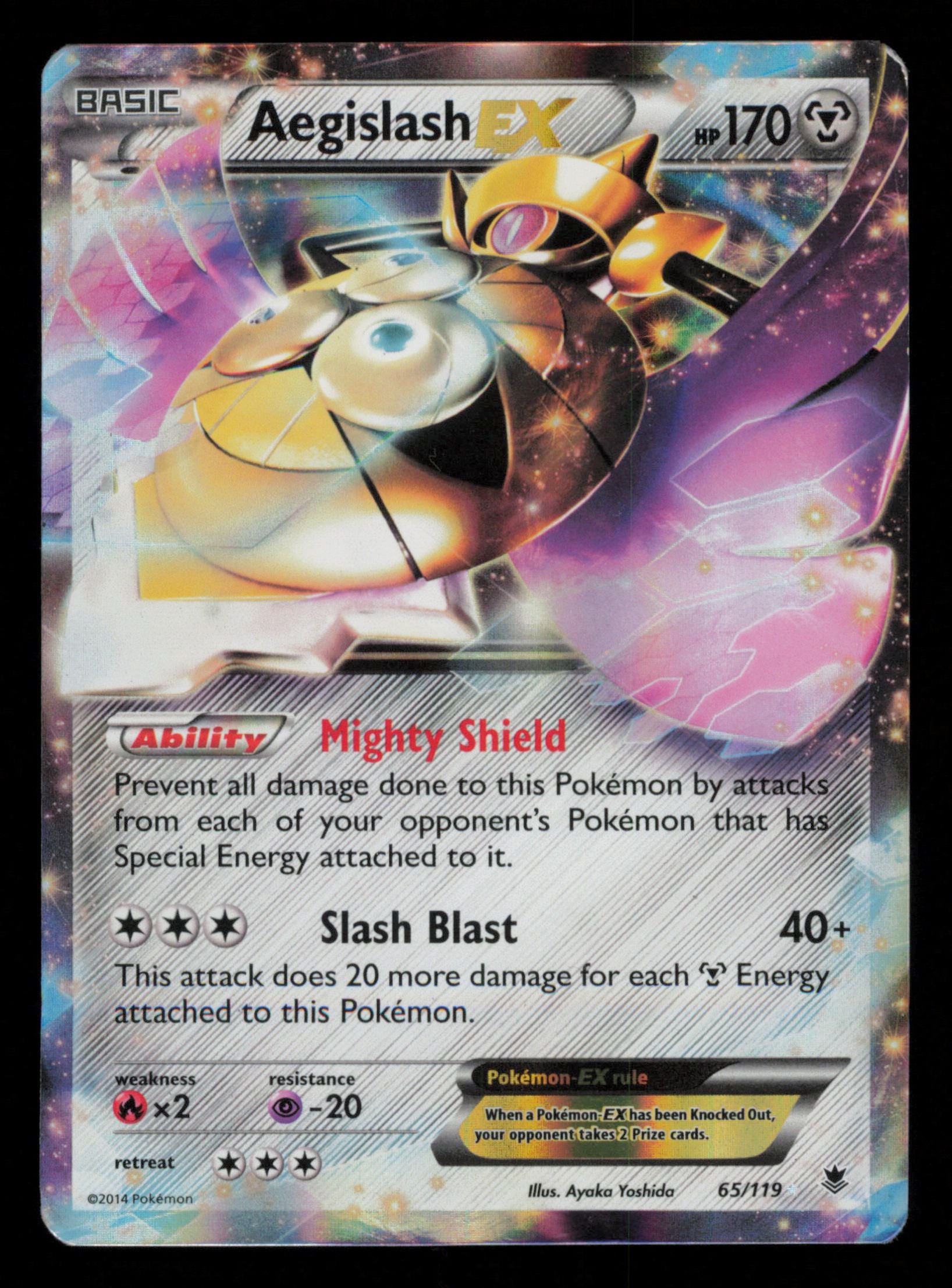 Aegislash EX 65/119 Holo Rare EX Phantom Forces Pokemon