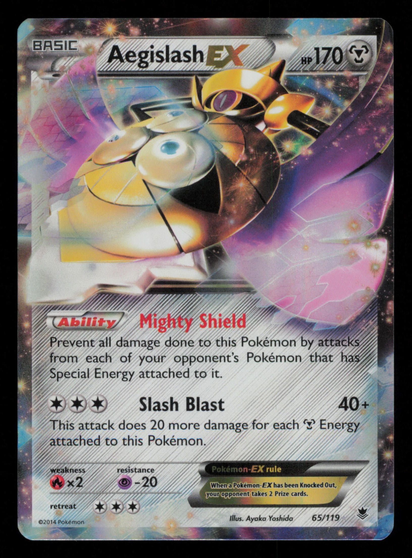 Aegislash EX 65/119 Holo Rare EX Phantom Forces Pokemon