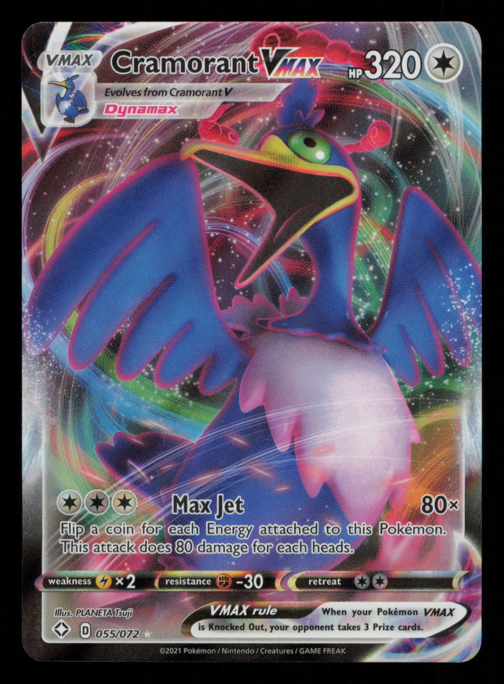 Cramorant VMAX 055/072 Holo Rare VMAX Shining Fates Pokemon