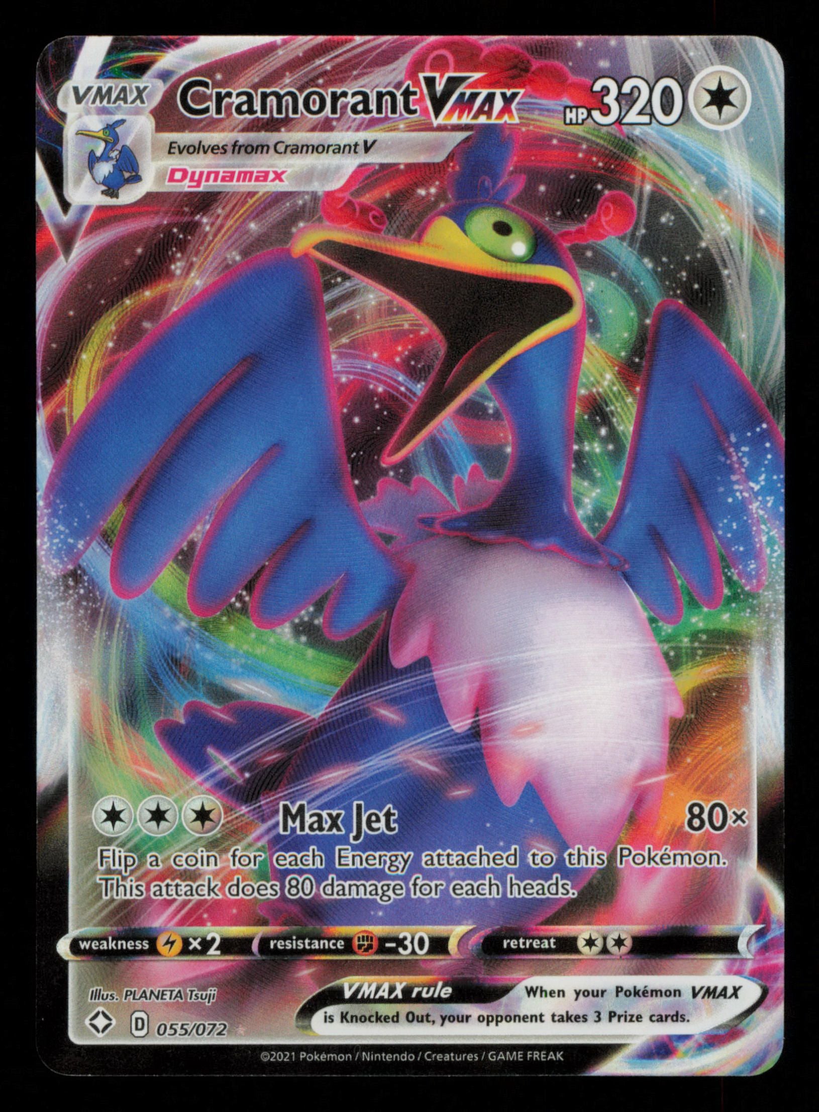 Cramorant VMAX 055/072 Holo Rare VMAX Shining Fates Pokemon