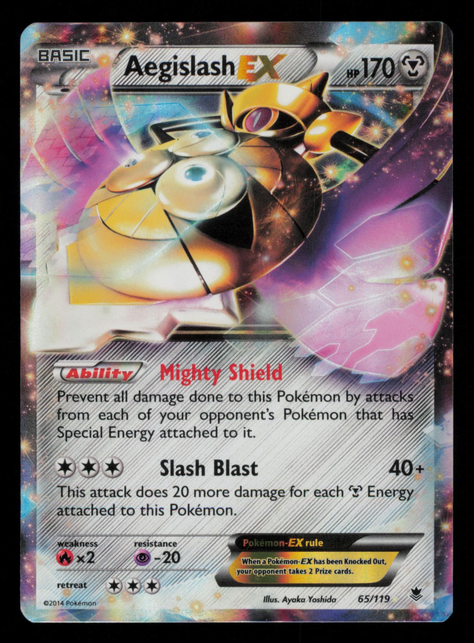 Aegislash EX 65/119 Holo Rare EX Phantom Forces Pokemon