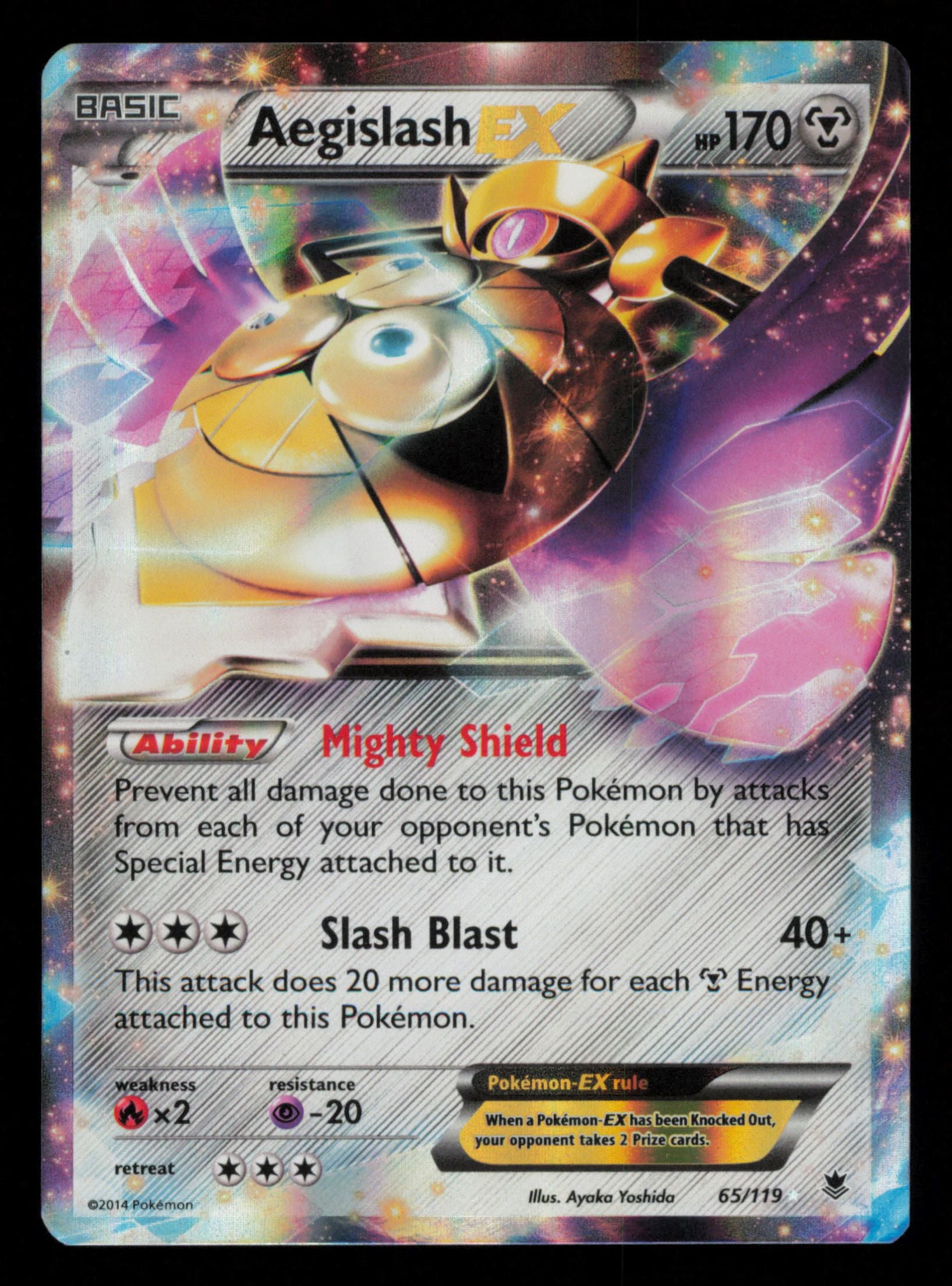 Aegislash EX 65/119 Holo Rare EX Phantom Forces Pokemon