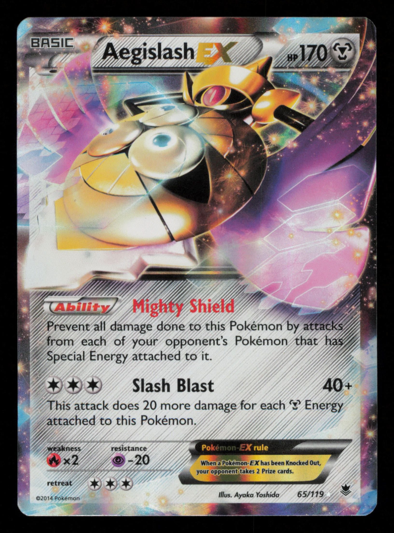 Aegislash EX 65/119 Holo Rare EX Phantom Forces Pokemon