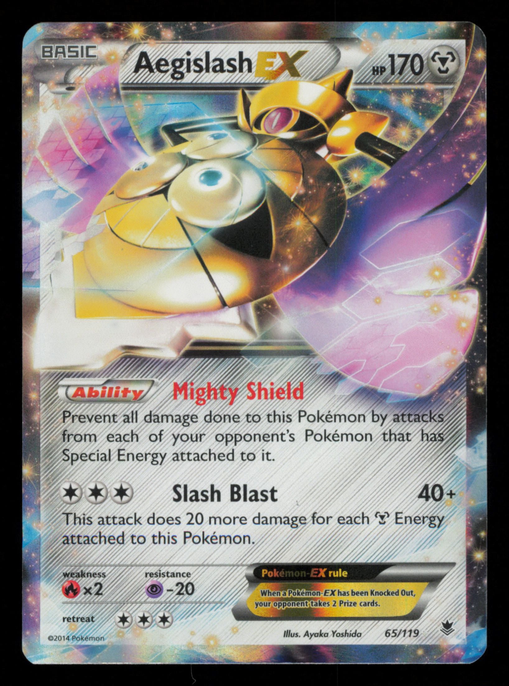 Aegislash EX 65/119 Holo Rare EX Phantom Forces Pokemon