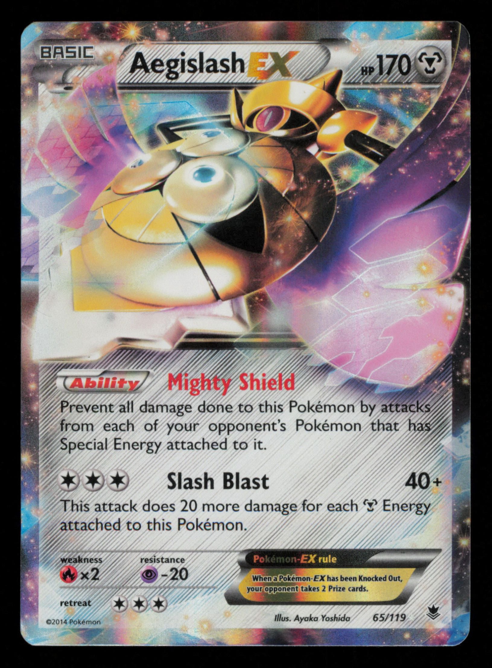 Aegislash EX 65/119 Holo Rare EX Phantom Forces Pokemon