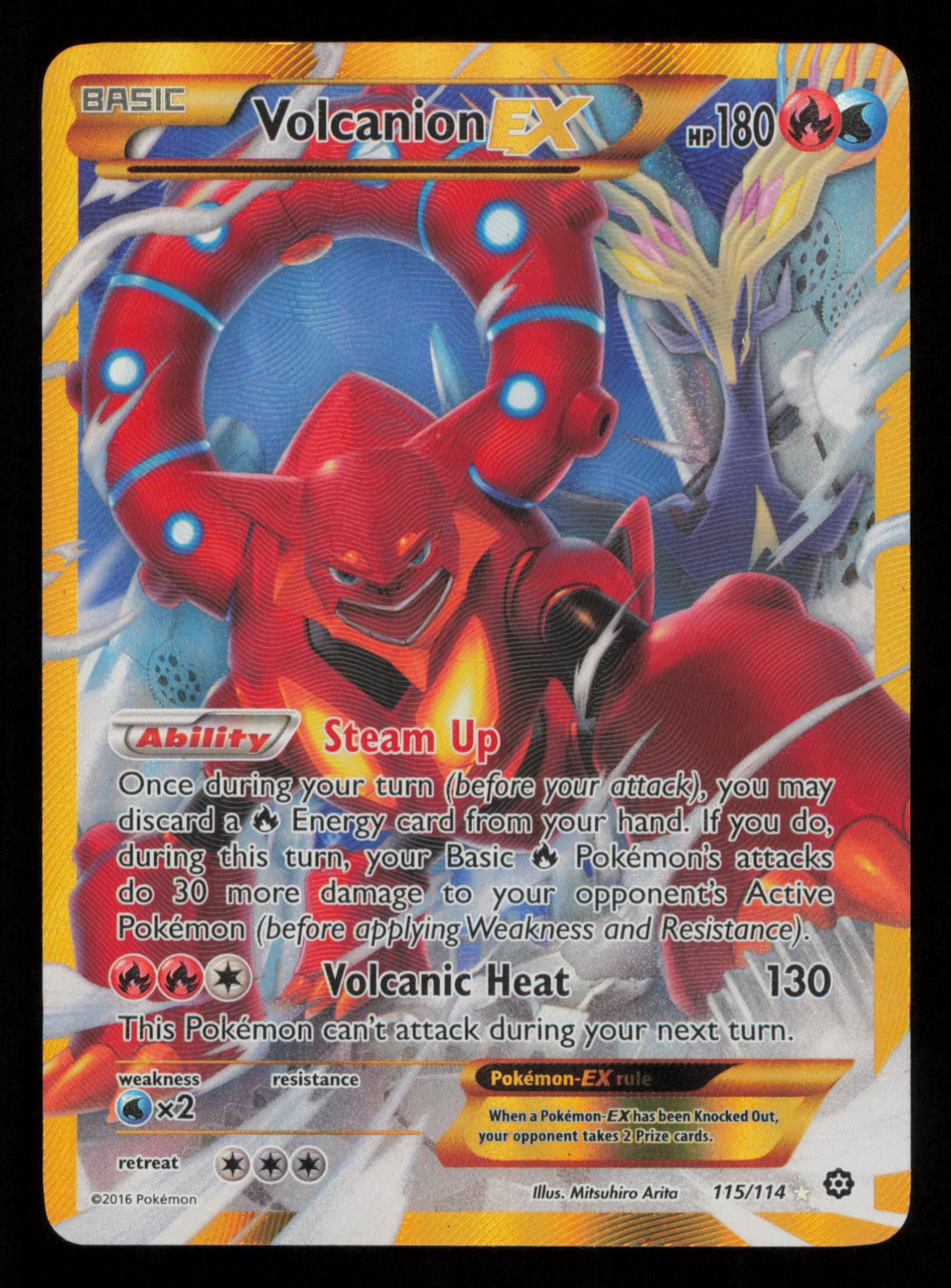 Volcanion EX 115/114 Secret Rare Steam Siege Pokemon