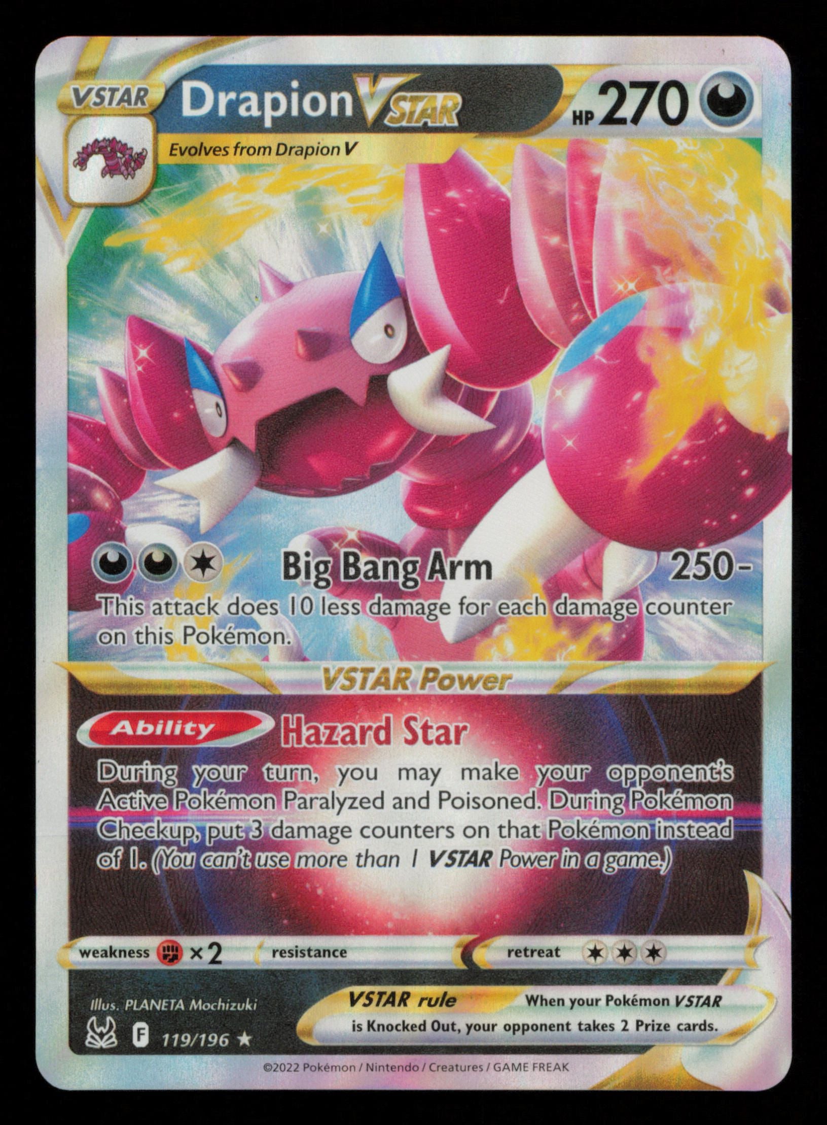 Drapion VSTAR 119/196 Holo Rare VSTAR Lost Origin Pokemon