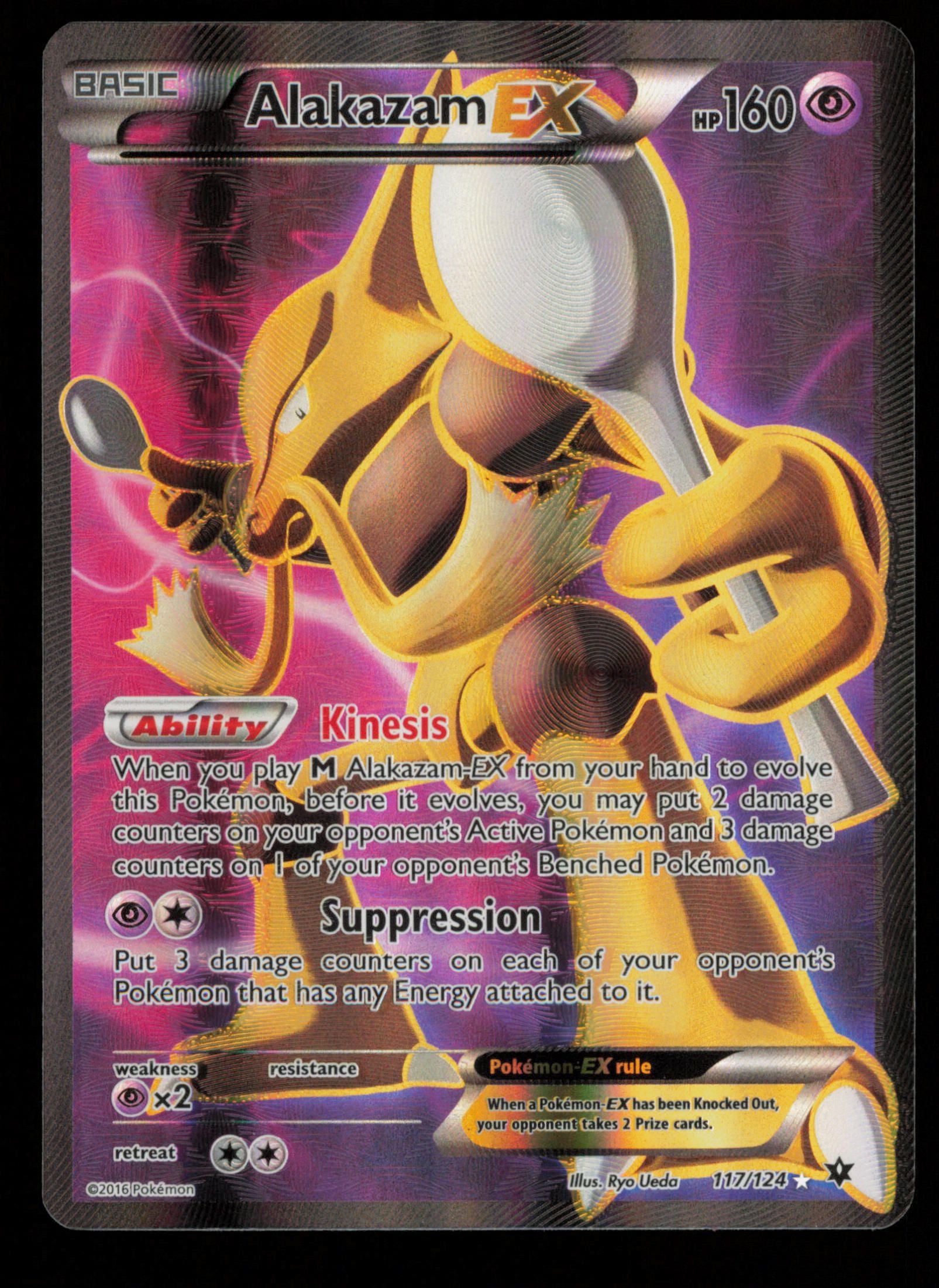 Alakazam EX 117/124 Rare Ultra Fates Collide Pokemon