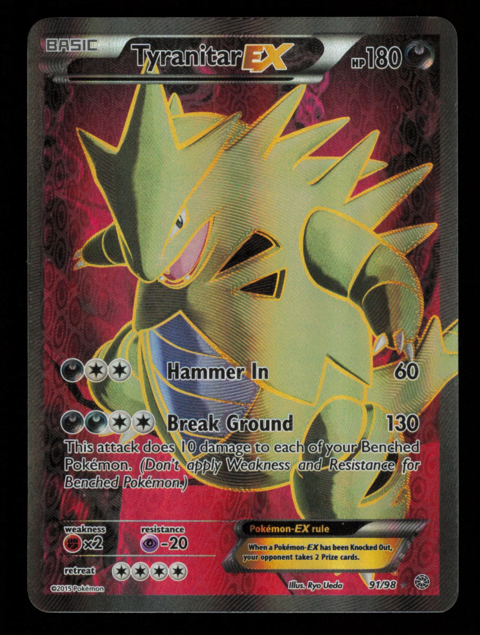 Tyranitar EX 91/98 Rare Ultra Ancient Origins Pokemon