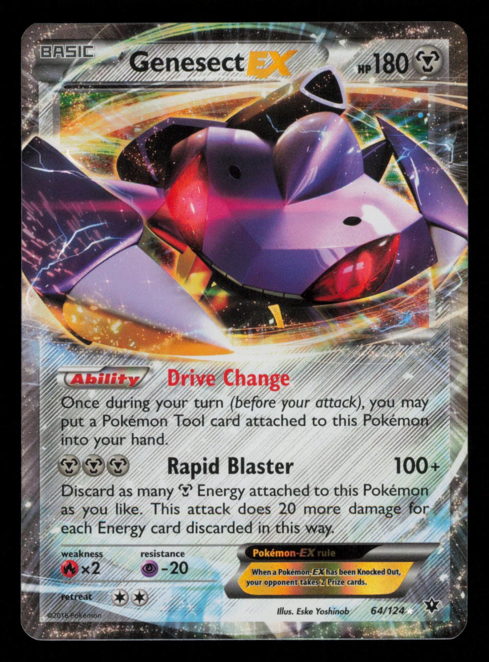 Genesect EX 64/124 Holo Rare EX Fates Collide Pokemon