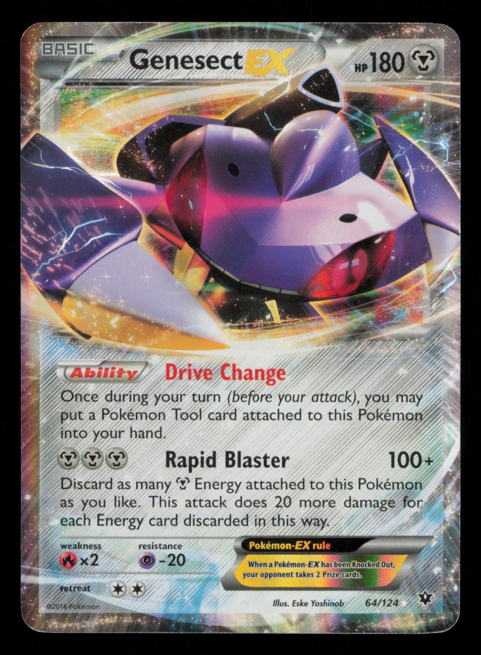 Genesect EX 64/124 Holo Rare EX Fates Collide Pokemon