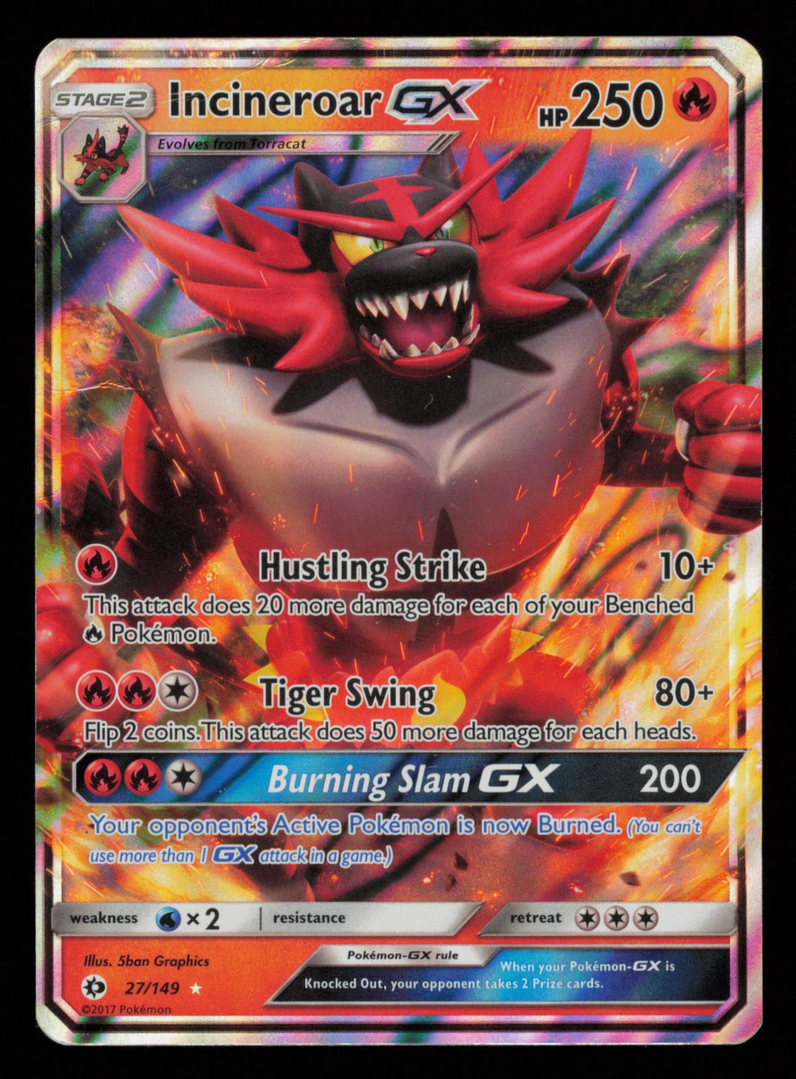 Incineroar GX 27/149 Holo Rare GX Sun & Moon Pokemon