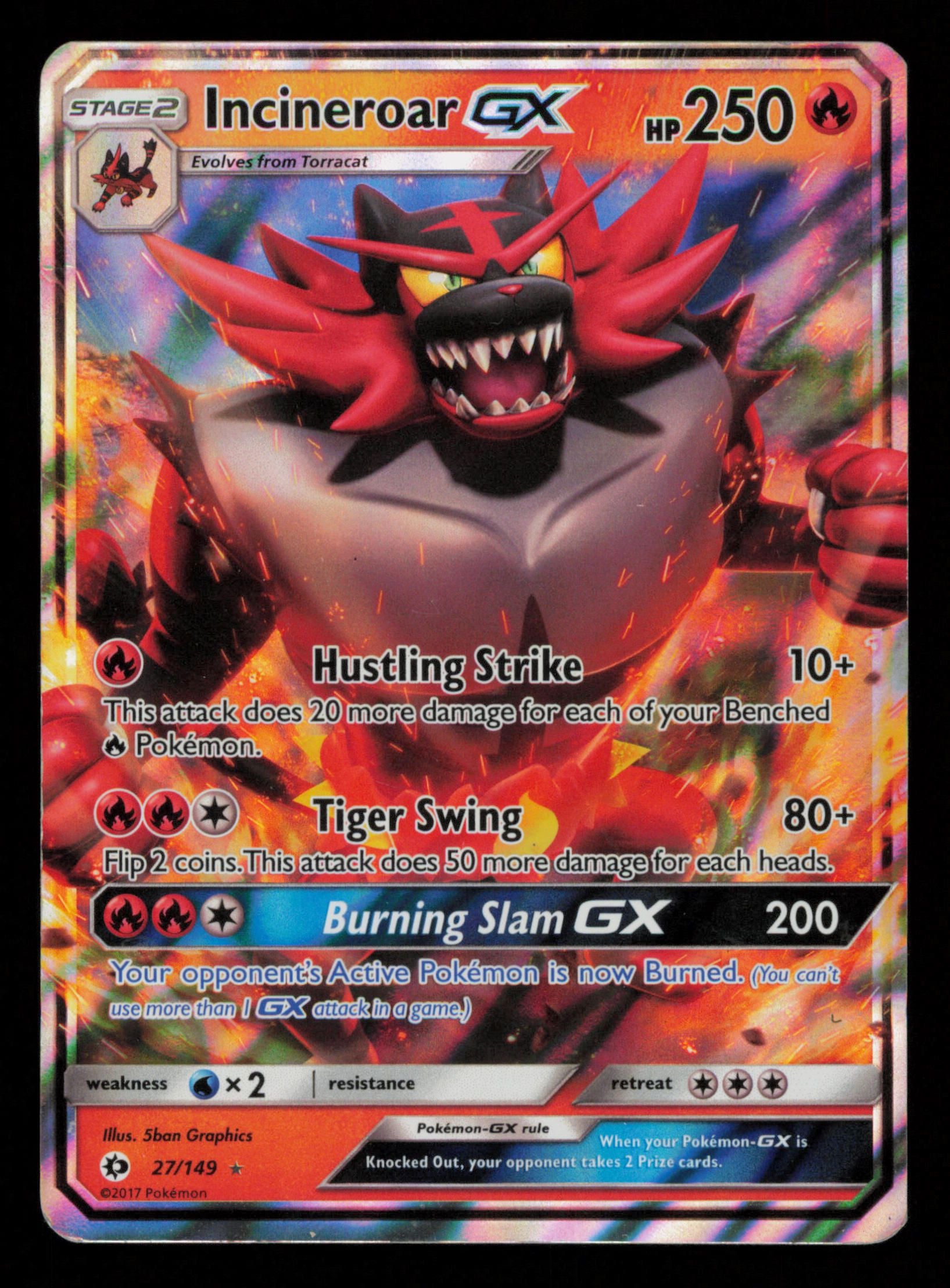 Incineroar GX 27/149 Holo Rare GX Sun & Moon Pokemon