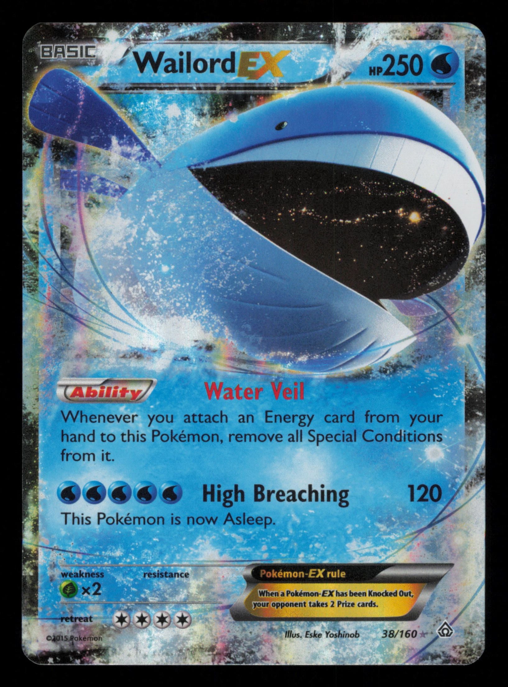 Wailord EX 38/160 Holo Rare EX Primal Clash Pokemon