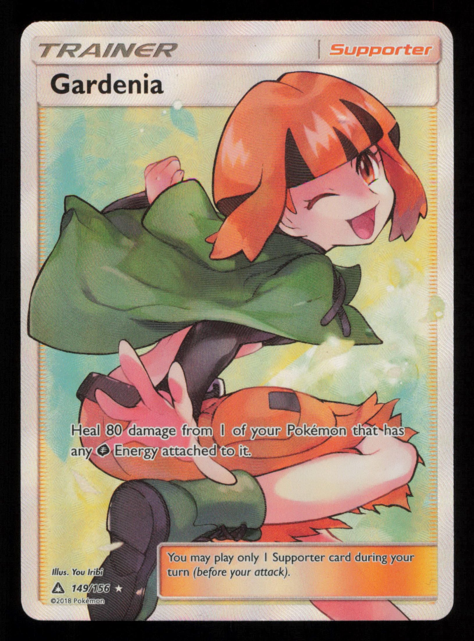 Gardenia 149/156 Rare Ultra Ultra Prism Pokemon - Some back scratches