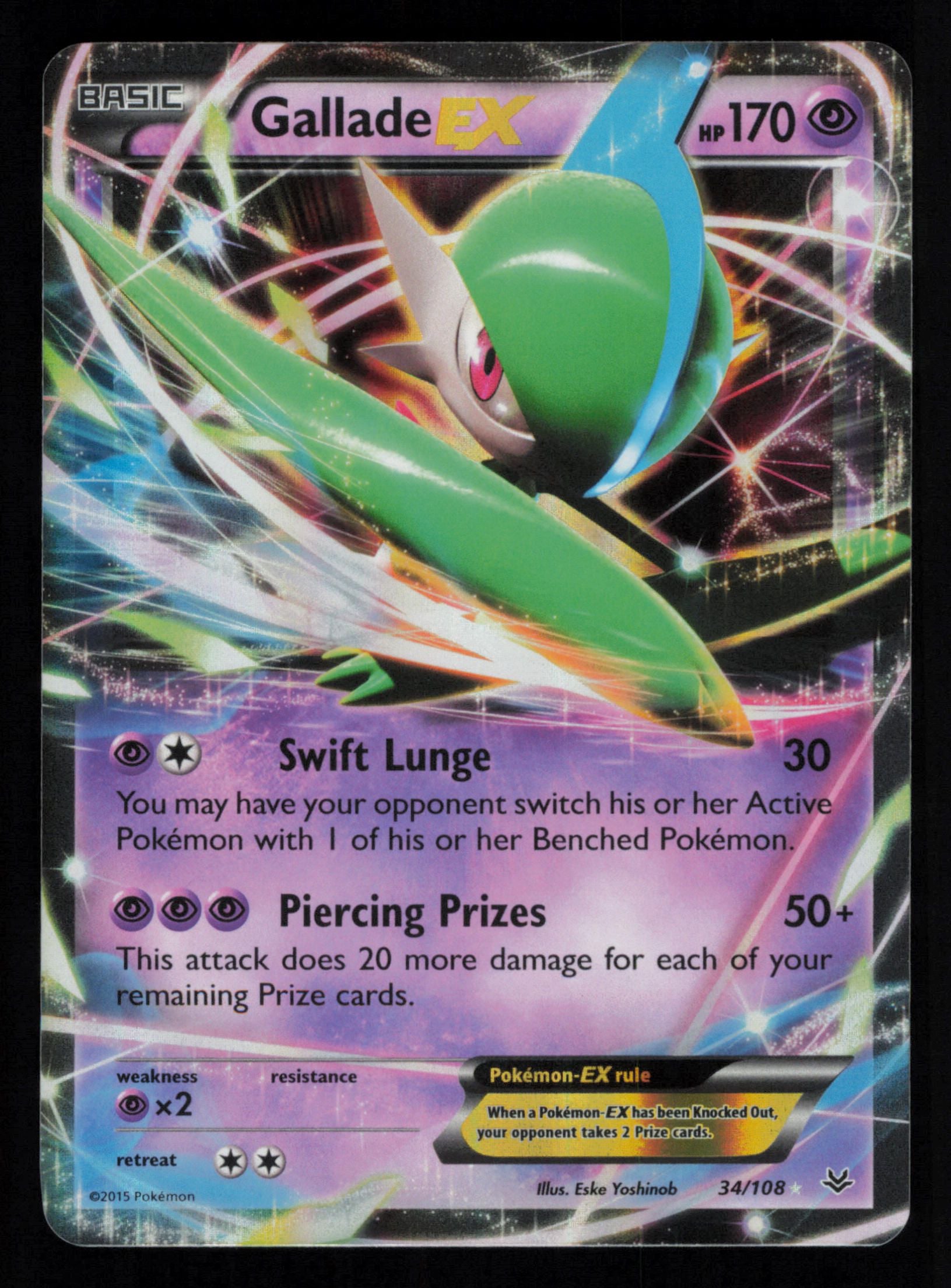 Gallade EX 34/108 Holo Rare EX Roaring Skies Pokemon