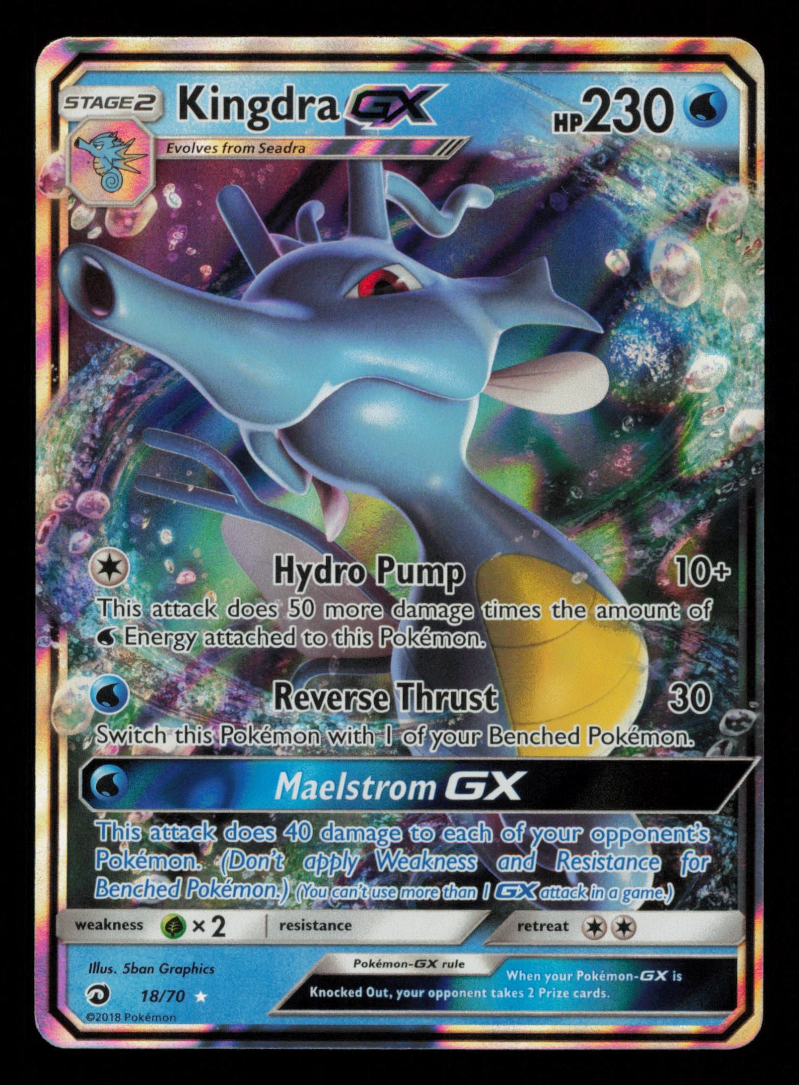 Kingdra GX 18/70 Holo Rare GX Dragon Majesty Pokemon