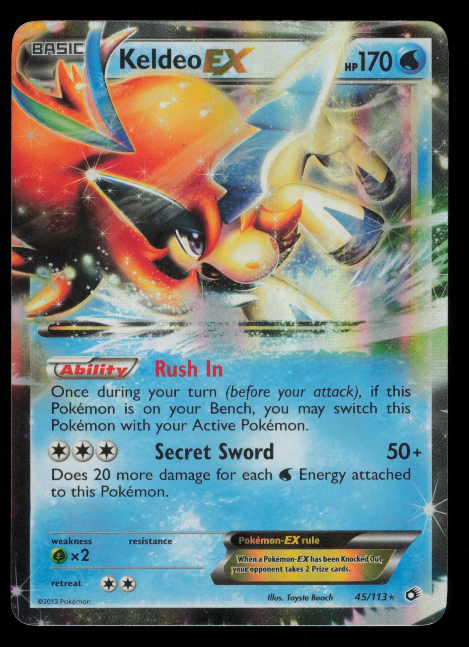 Keldeo EX 45/113 Holo Rare EX Legendary Treasures Pokemon