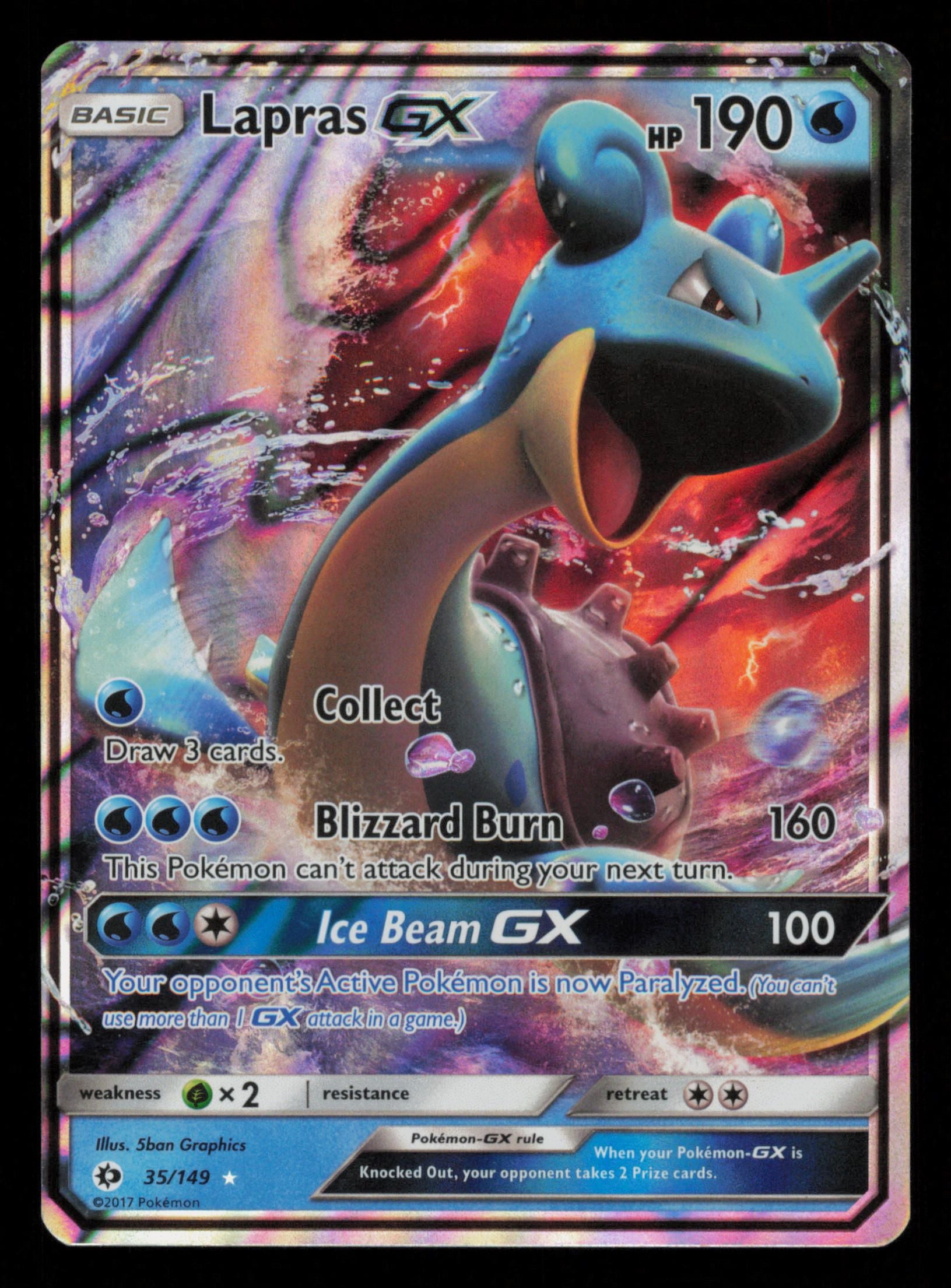 Lapras GX 35/149 Holo Rare GX Sun & Moon Pokemon
