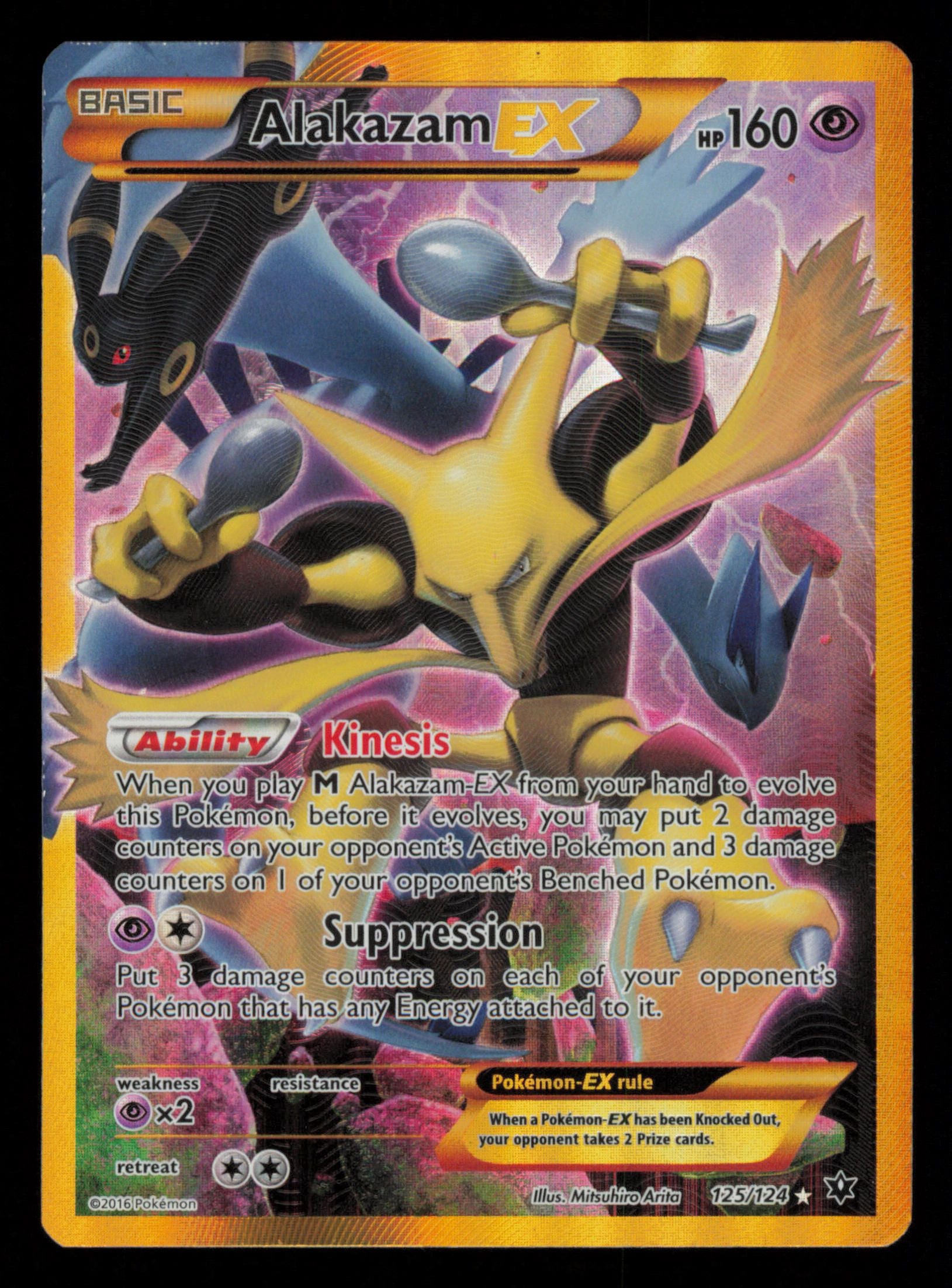 Alakazam EX 125/124 Secret Rare Fates Collide Pokemon