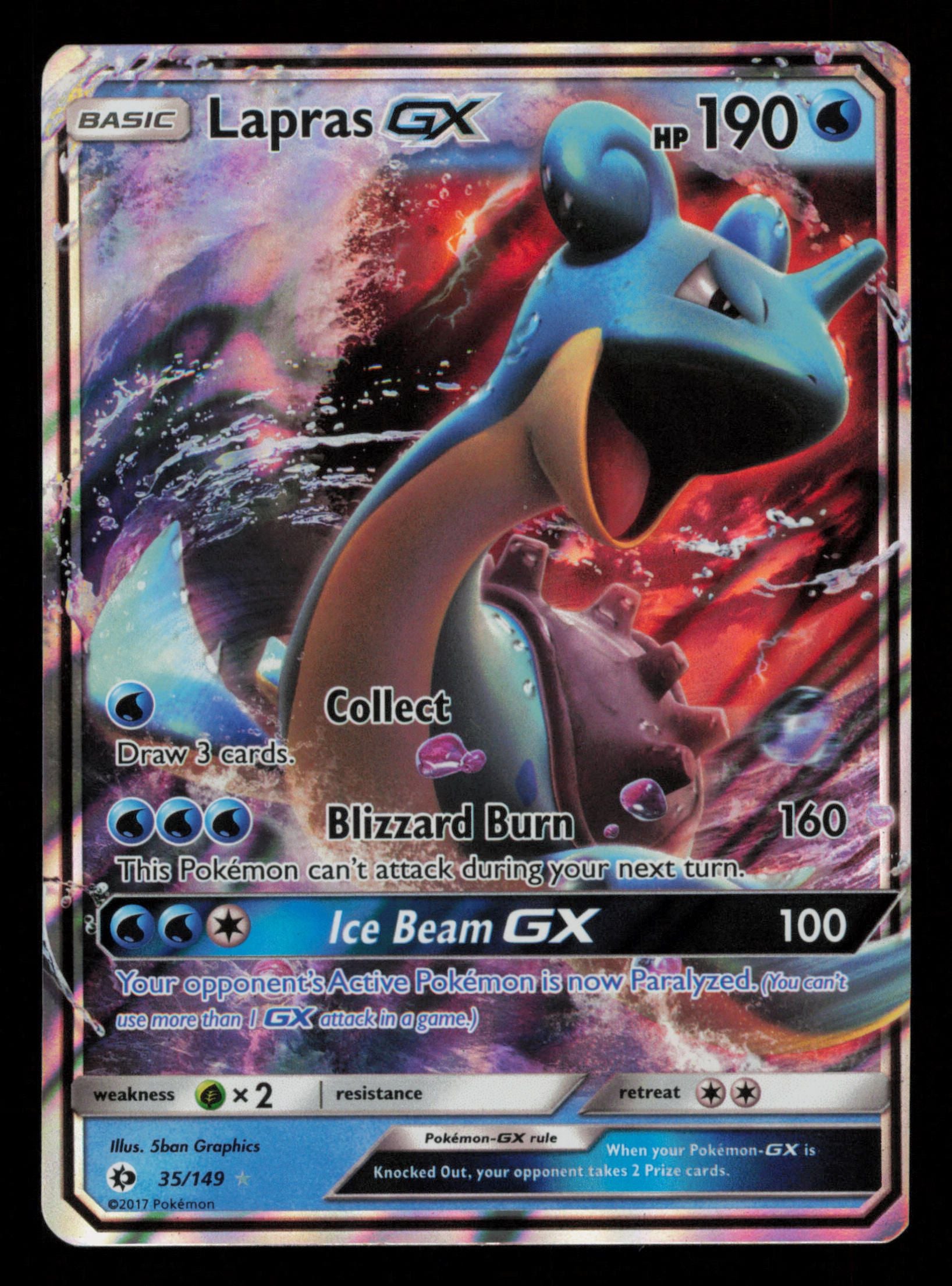 Lapras GX 35/149 Holo Rare GX Sun & Moon Pokemon
