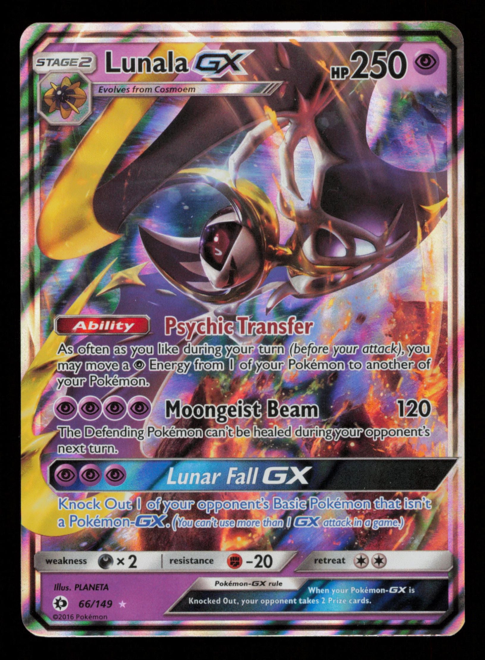Lunala GX 66/149 Holo Rare GX Sun & Moon Pokemon