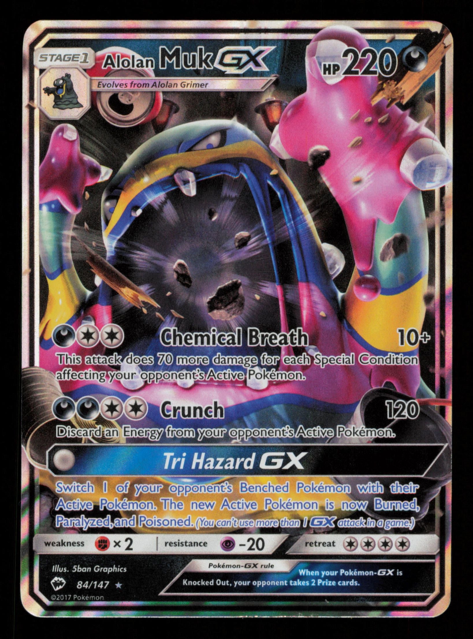 Alolan Muk GX 84/147 Holo Rare GX Burning Shadows Pokemon