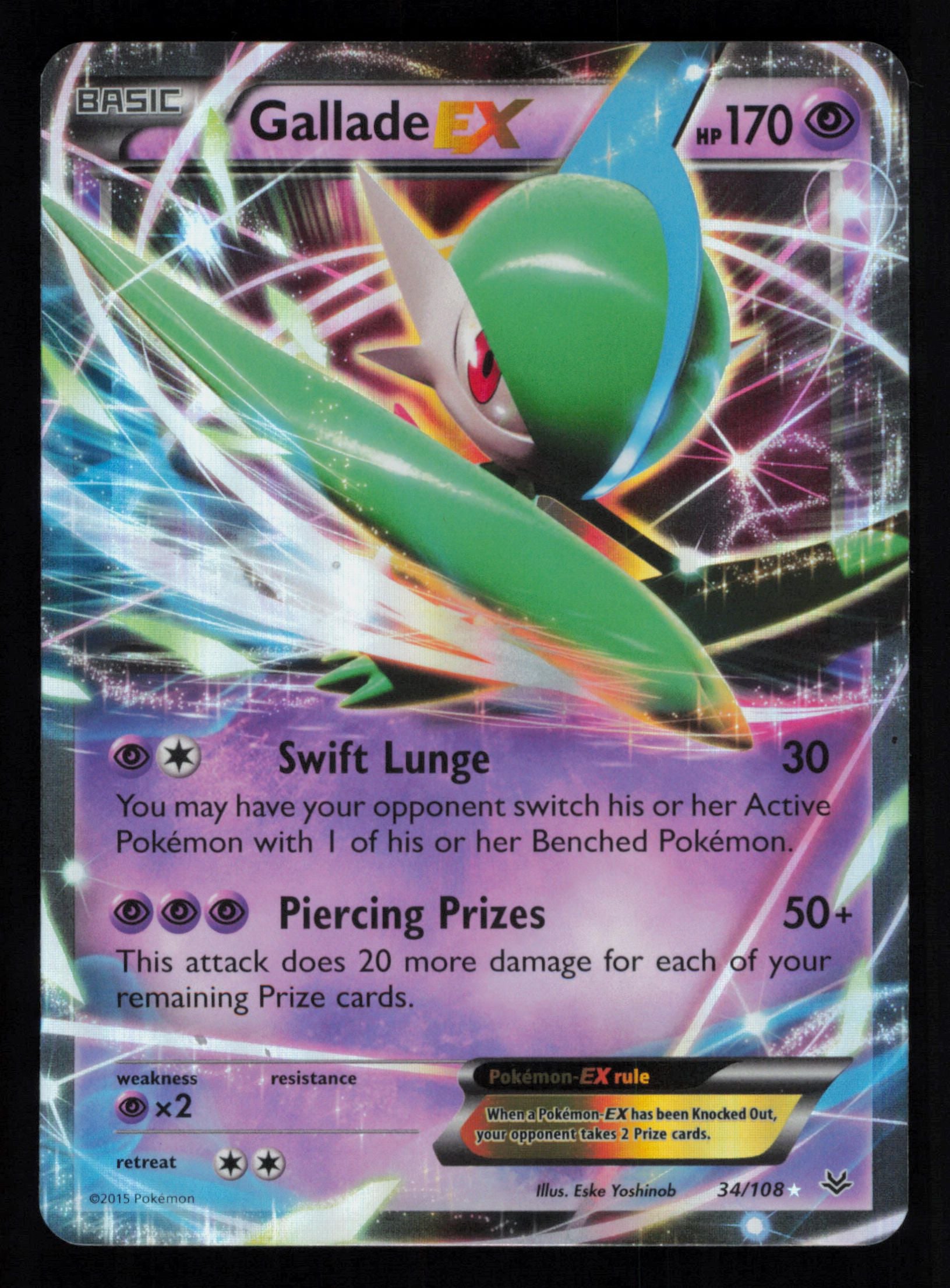 Gallade EX 34/108 Holo Rare EX Roaring Skies Pokemon