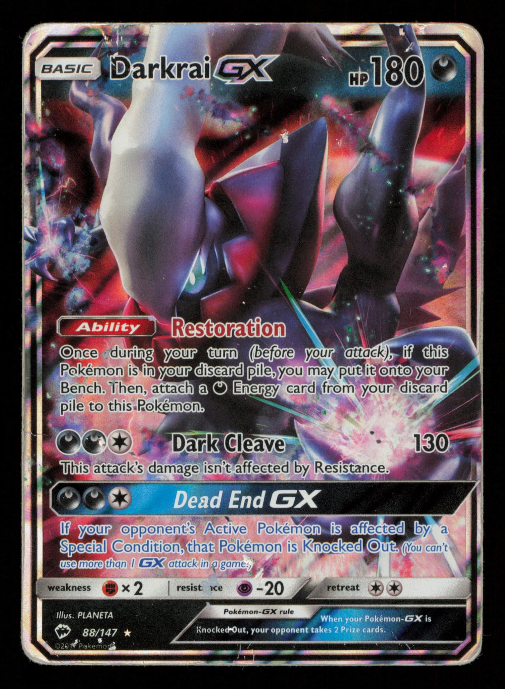 Darkrai GX 88/147 Holo Rare GX Burning Shadows Pokemon