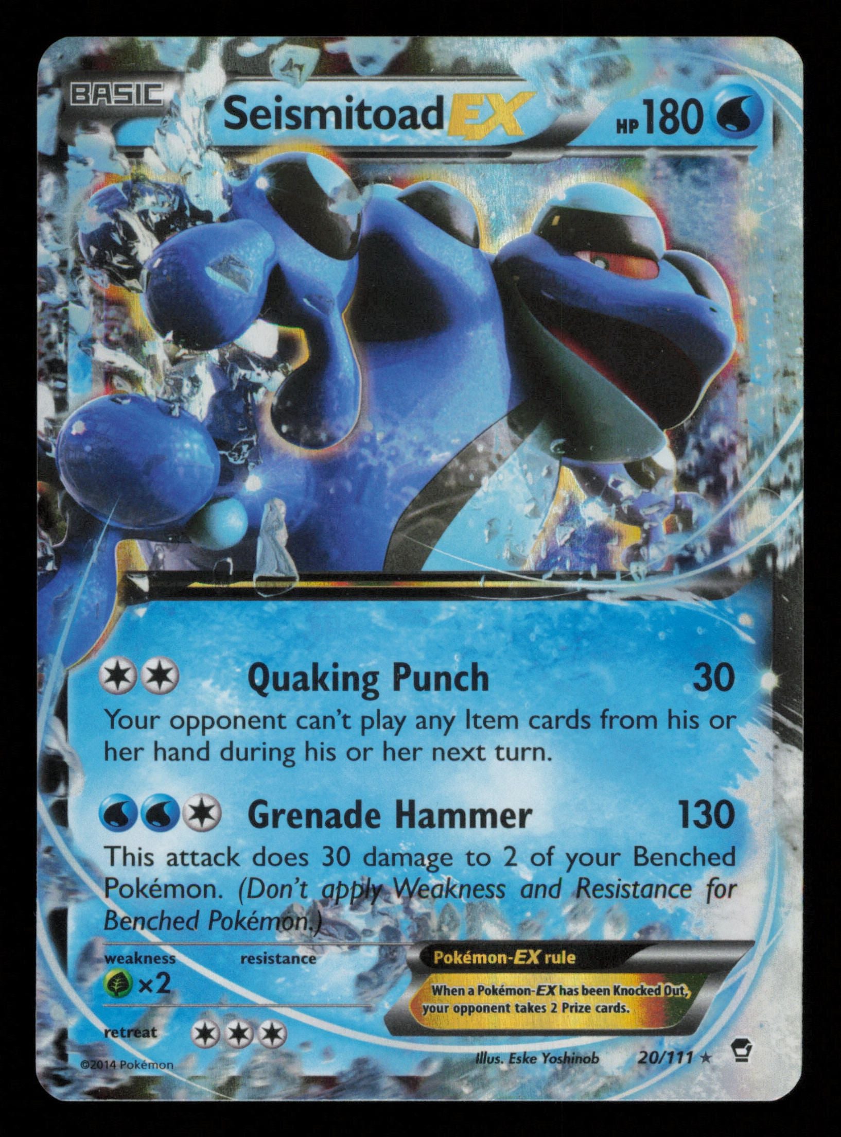 Seismitoad EX 20/111 Holo Rare EX Furious Fists Pokemon