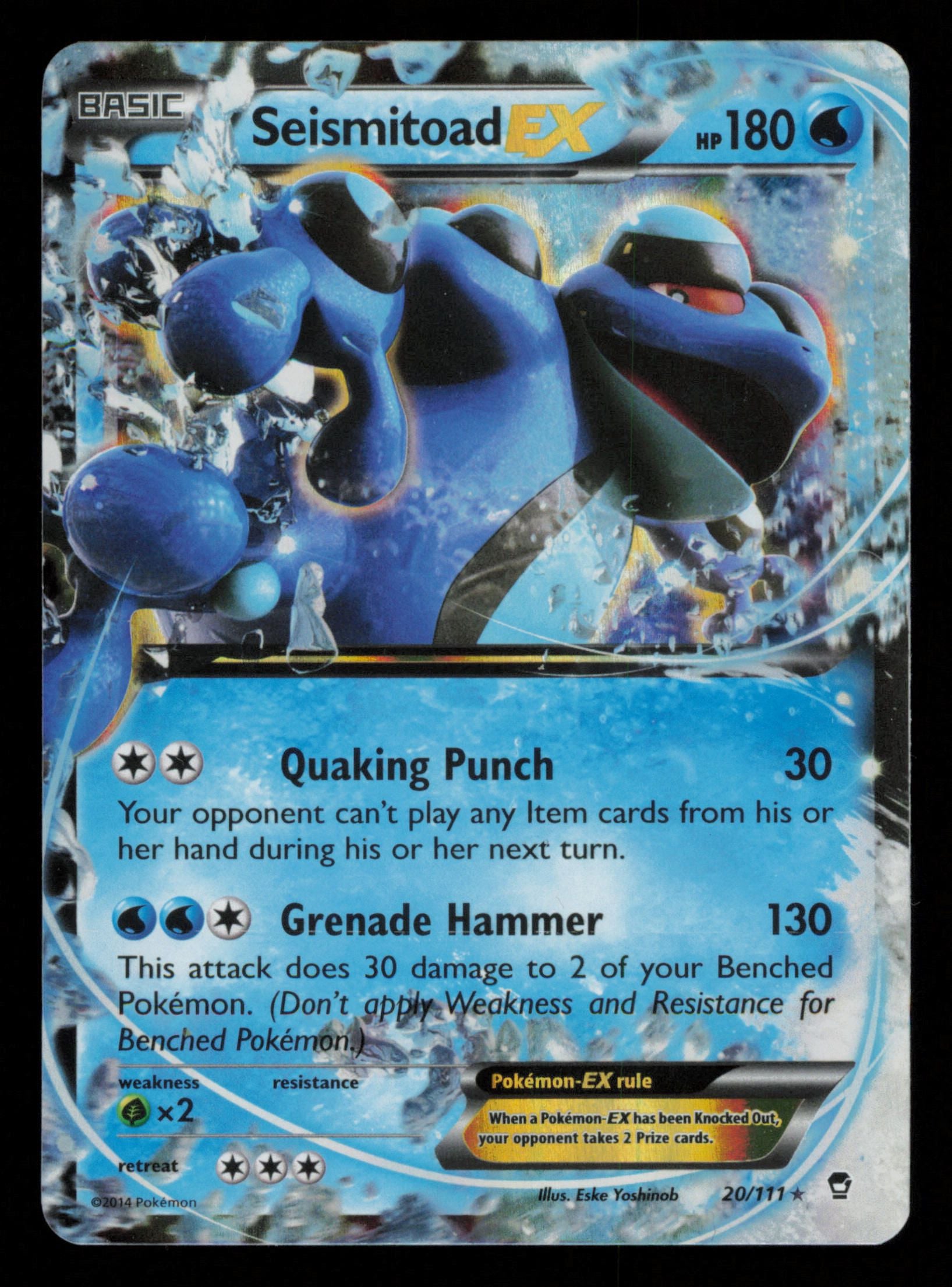 Seismitoad EX 20/111 Holo Rare EX Furious Fists Pokemon