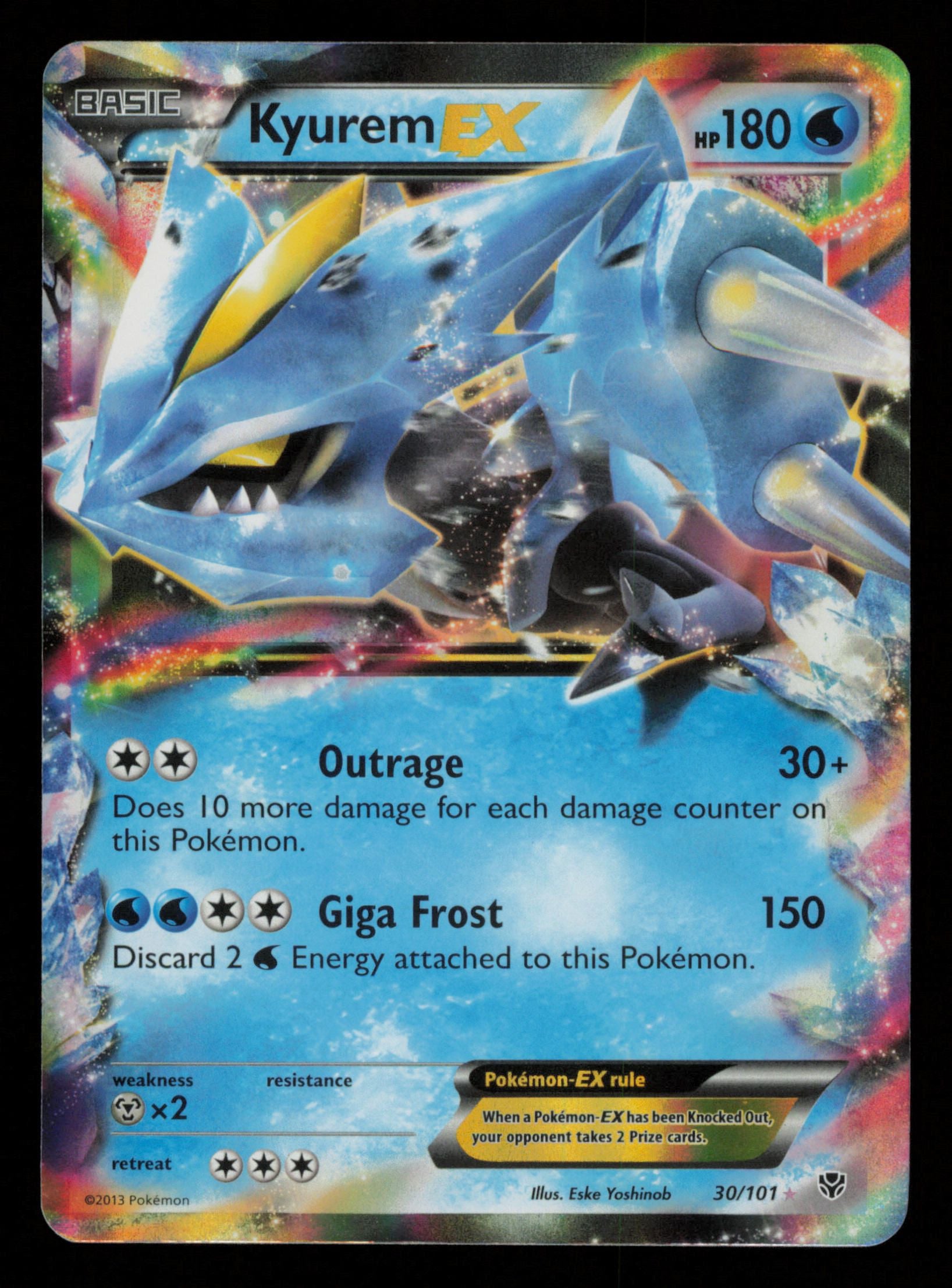 Kyurem EX 30/101 Holo Rare EX Plasma Blast Pokemon