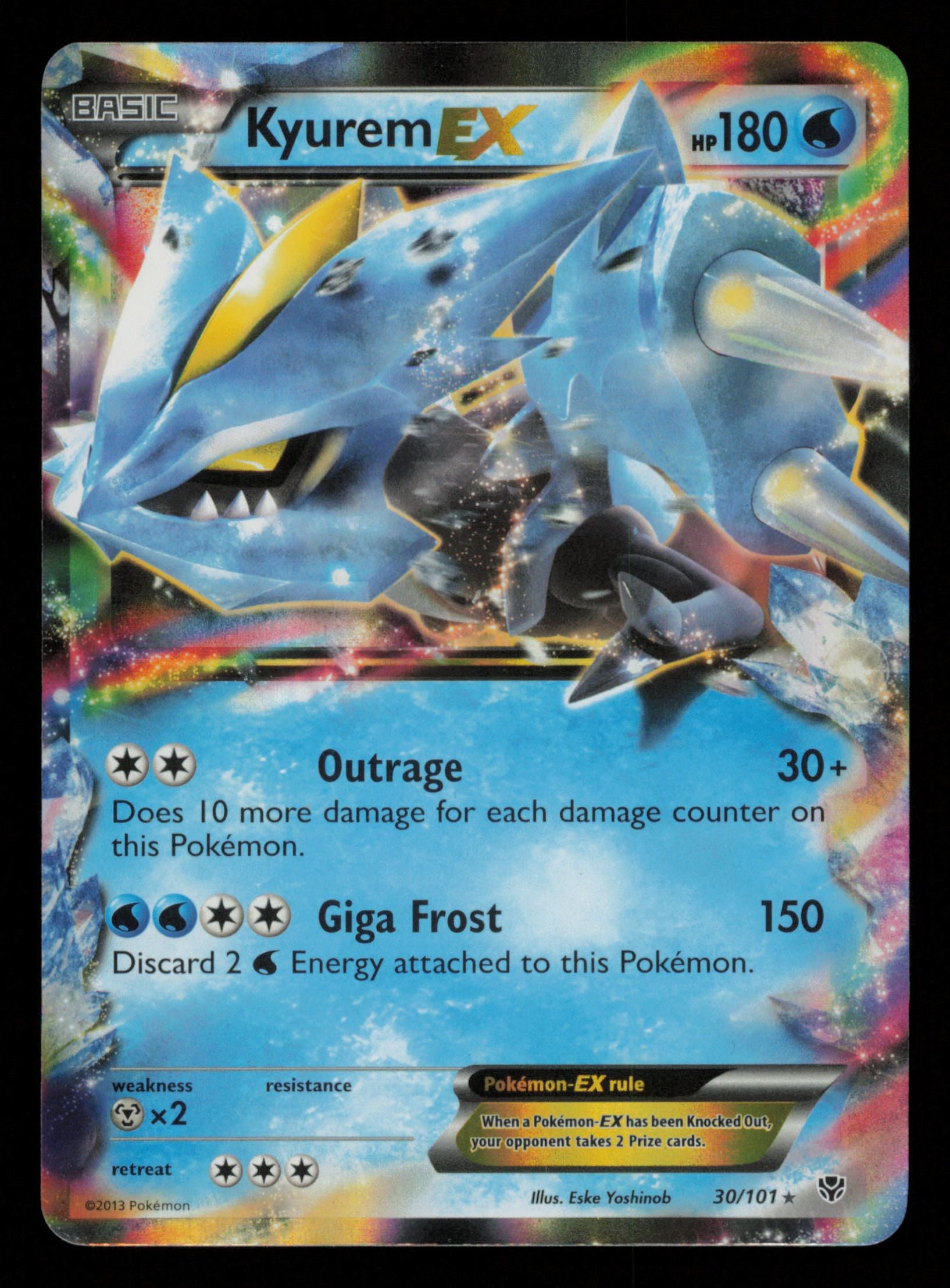 Kyurem EX 30/101 Holo Rare EX Plasma Blast Pokemon