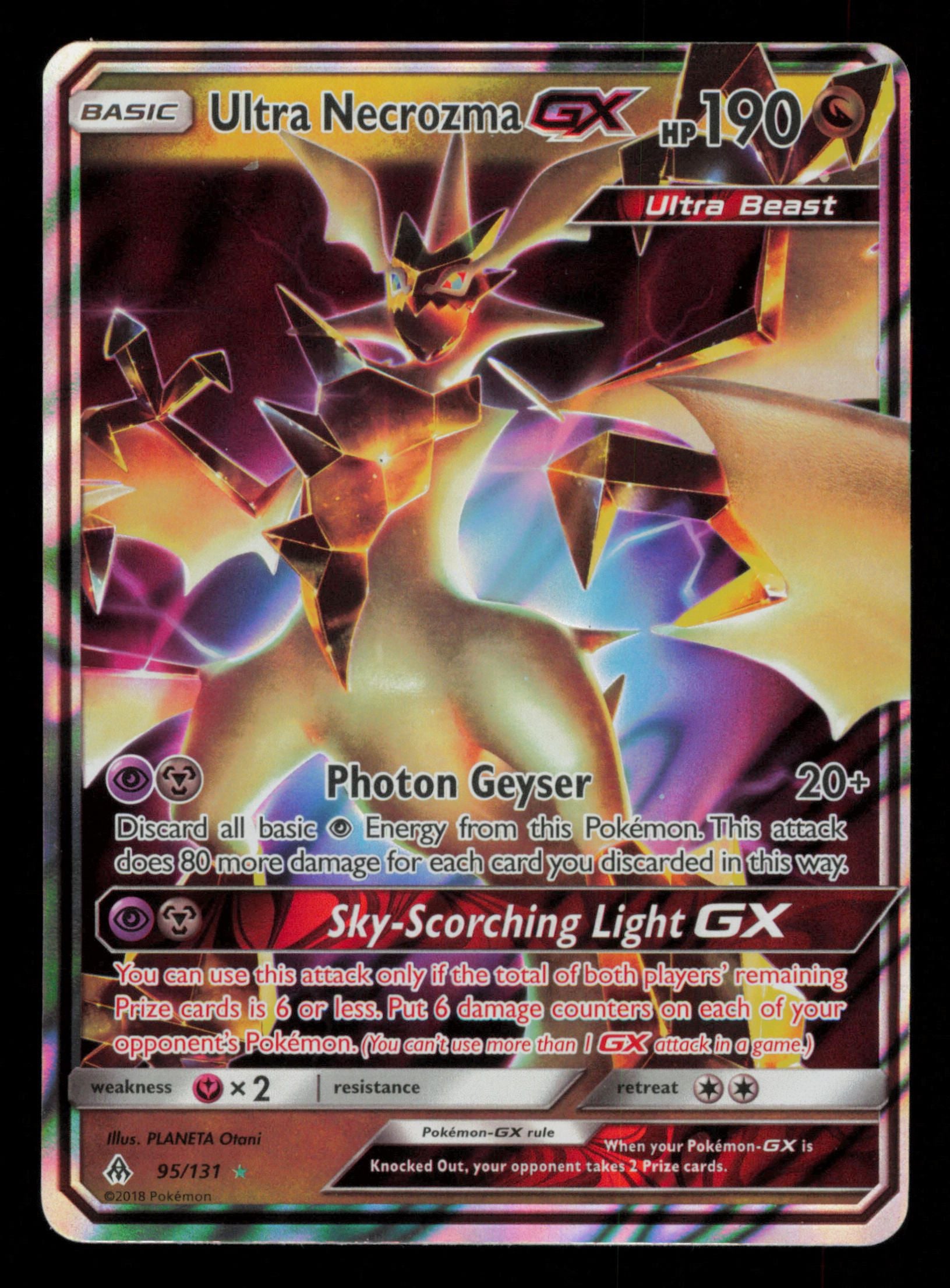 Ultra Necrozma GX 95/131 Holo Rare GX Forbidden Light Pokemon