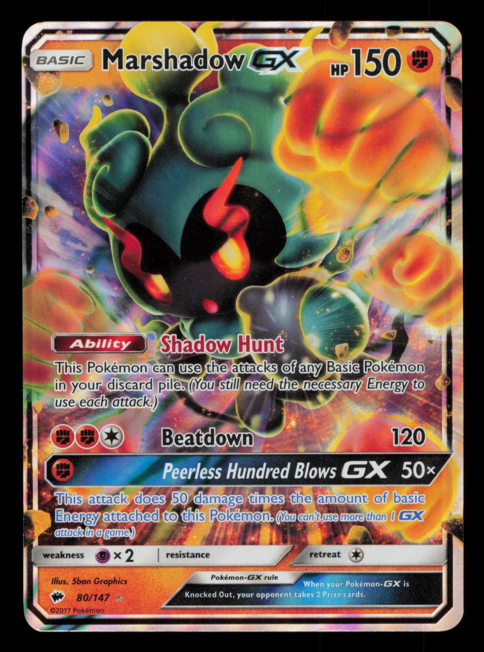 Marshadow GX 80/147 Holo Rare GX Burning Shadows Pokemon