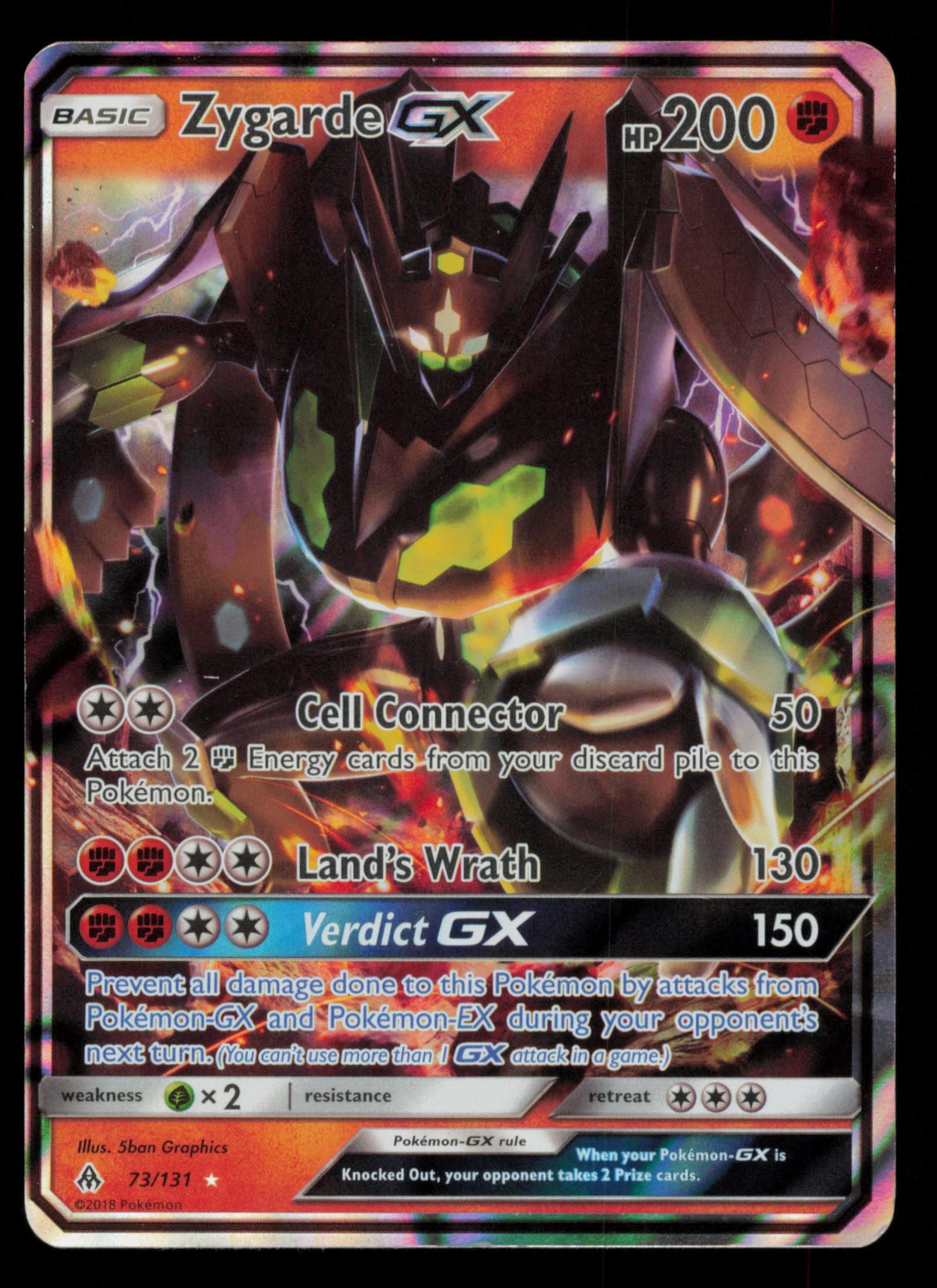 Zygarde GX 73/131 Holo Rare GX Forbidden Light Pokemon