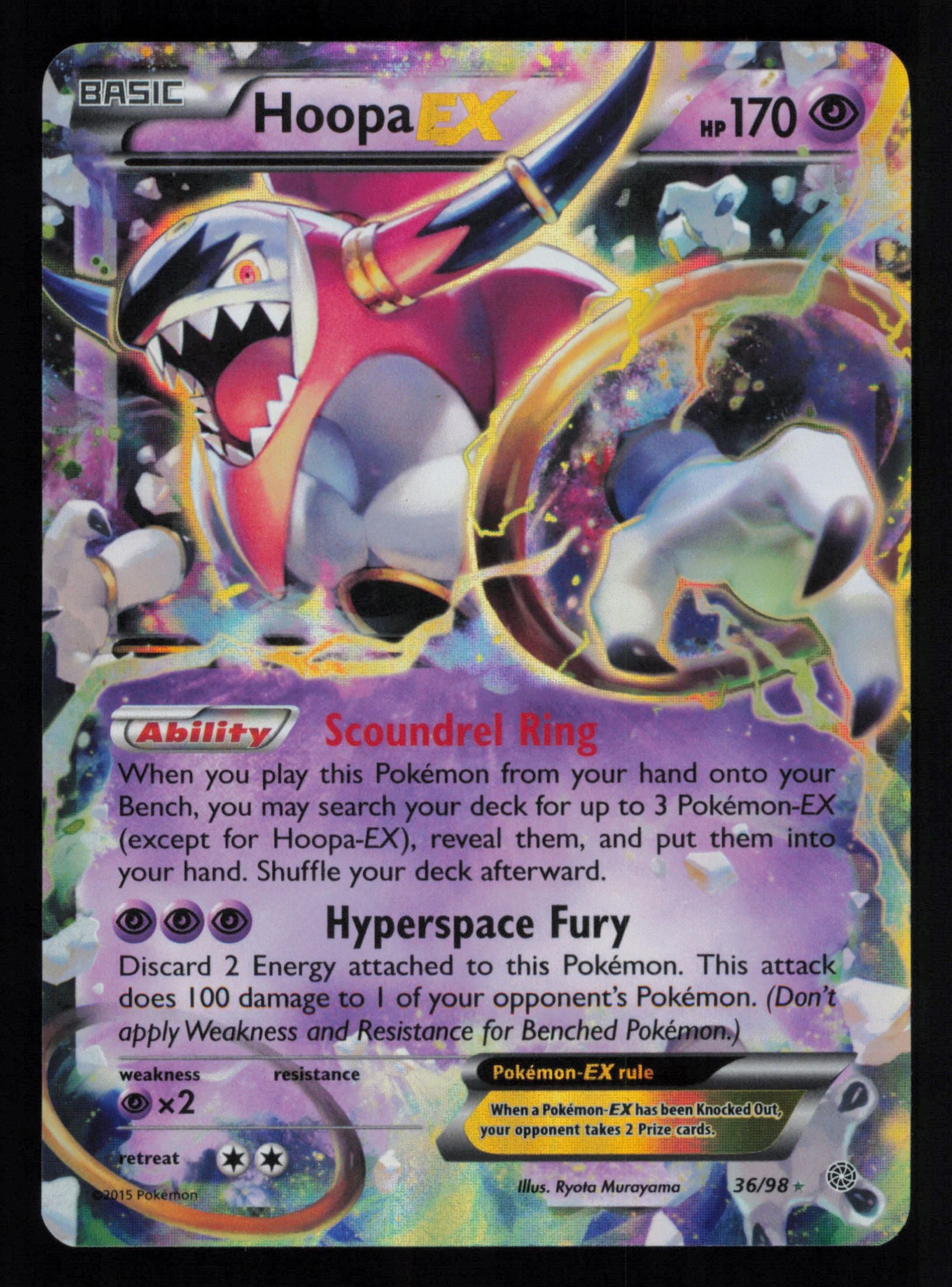 Hoopa EX 36/98 Holo Rare EX Ancient Origins Pokemon