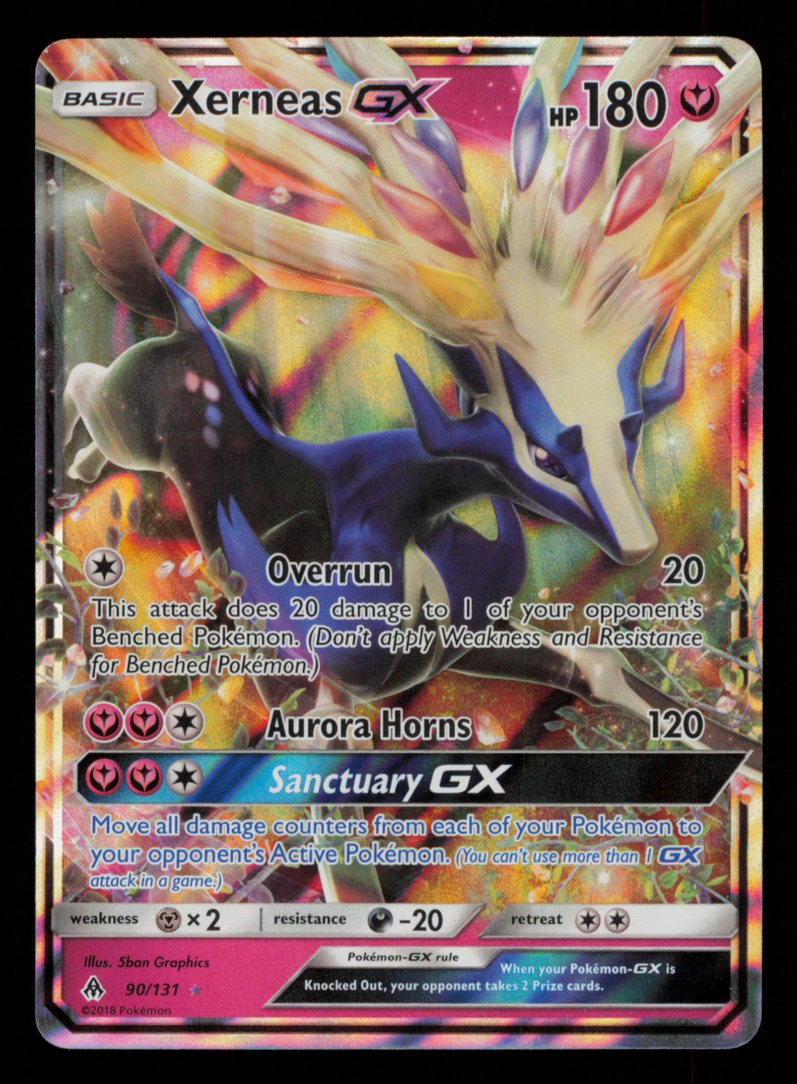 Xerneas GX 90/131 Holo Rare GX Forbidden Light Pokemon