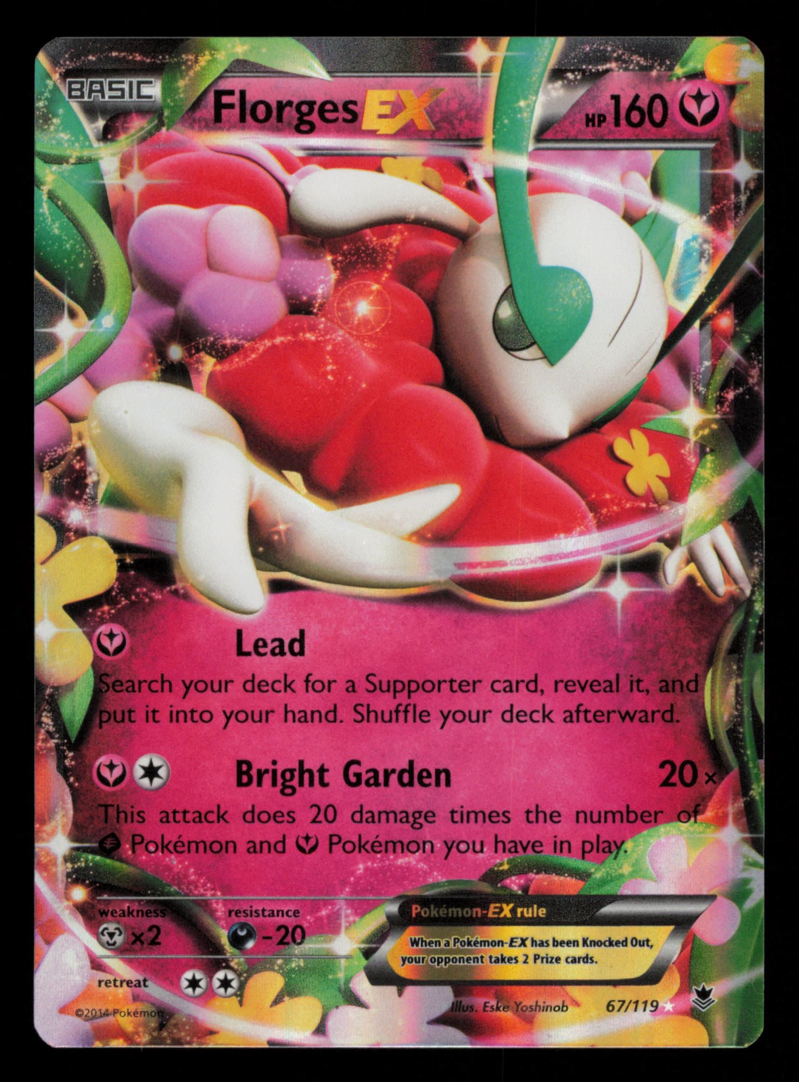 Florges EX 67/119 Holo Rare EX Phantom Forces Pokemon