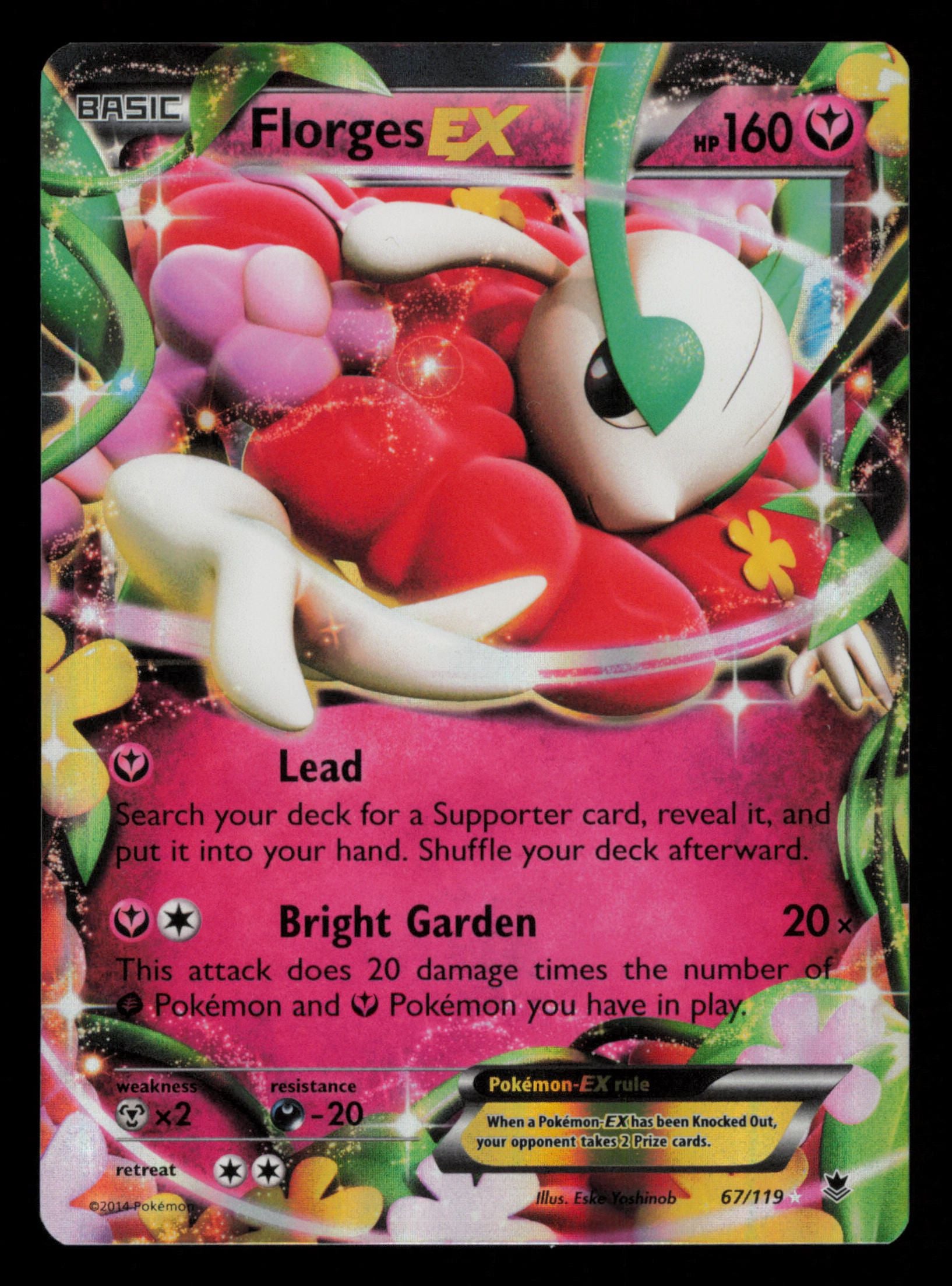 Florges EX 67/119 Holo Rare EX Phantom Forces Pokemon