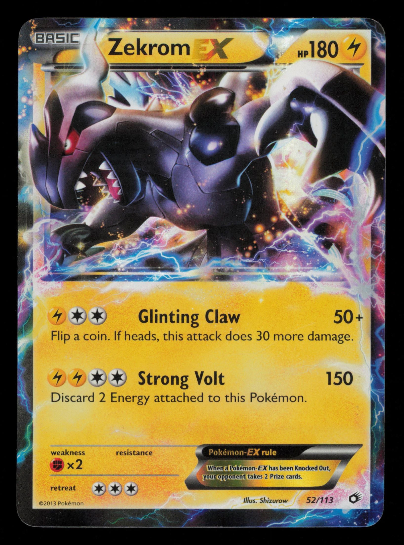 Zekrom EX 52/113 Holo Rare EX Legendary Treasures Pokemon