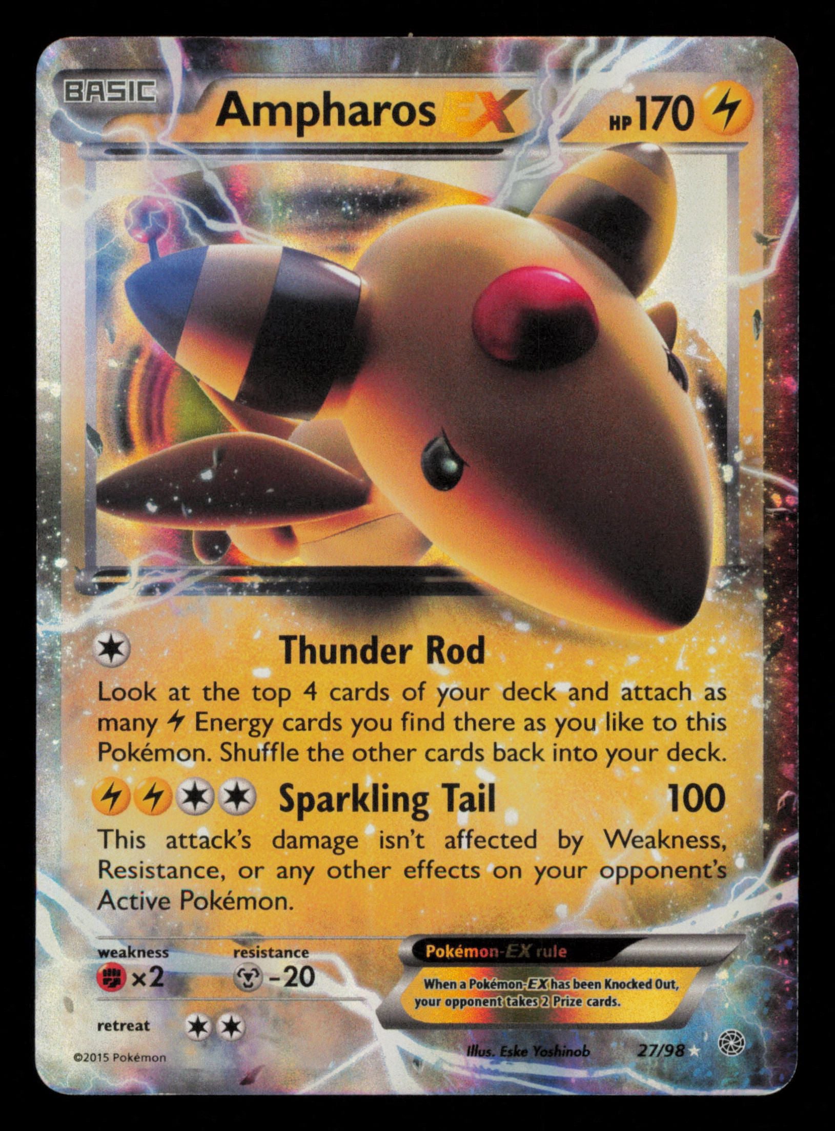 Ampharos EX 27/98 Holo Rare EX Ancient Origins Pokemon