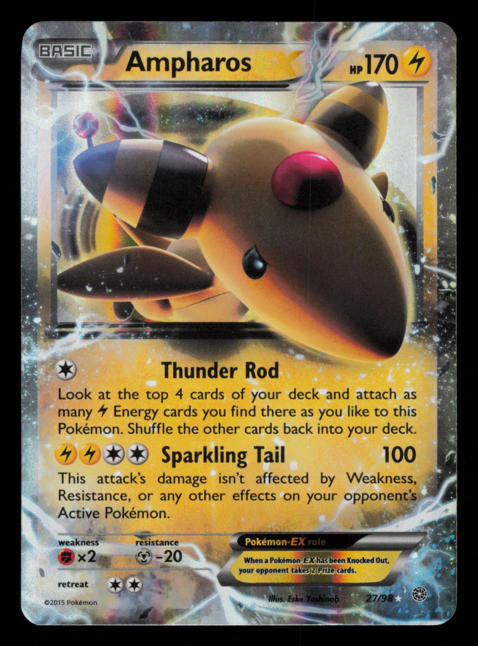 Ampharos EX 27/98 Holo Rare EX Ancient Origins Pokemon