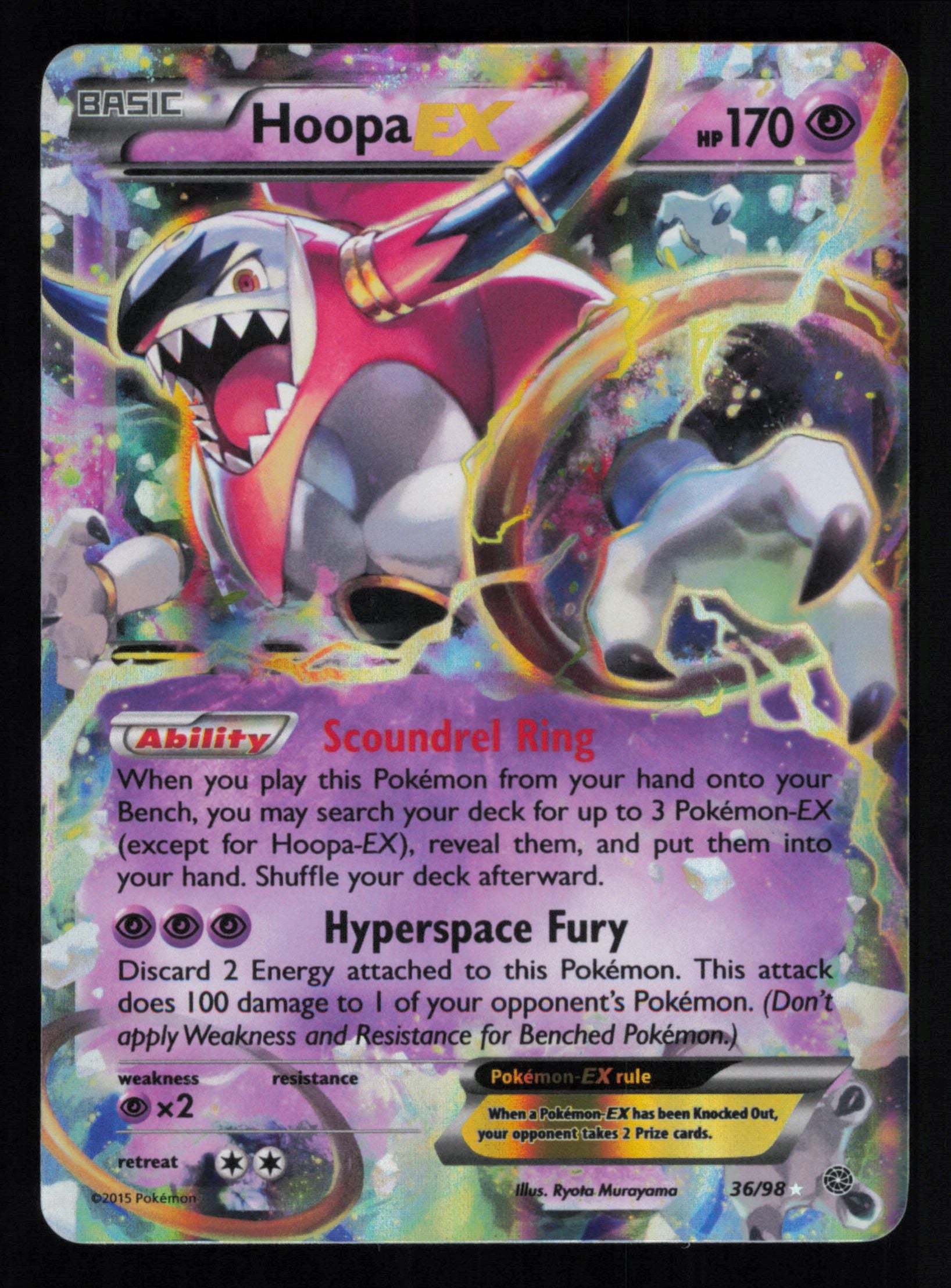 Hoopa EX 36/98 Holo Rare EX Ancient Origins Pokemon