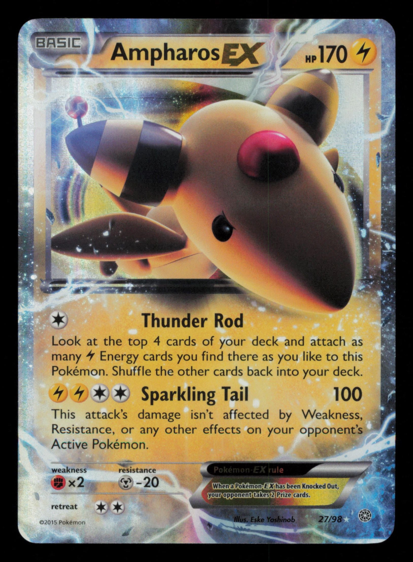 Ampharos EX 27/98 Holo Rare EX Ancient Origins Pokemon