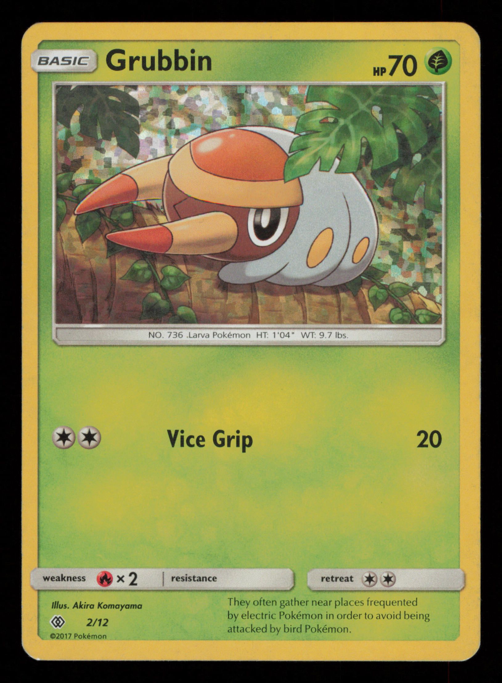 Grubbin 002/012 Holofoil Promo McDonald's Promos 2017 Pokemon